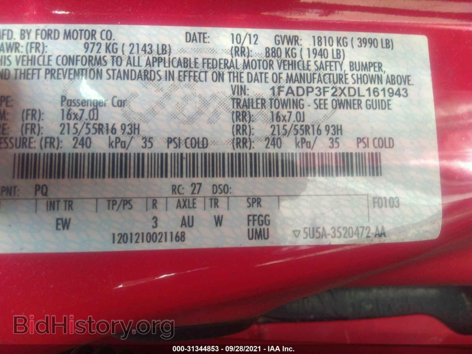 2013 FORD FOCUS - VIN: 1FADP3F2XDL161943 - Фото 9