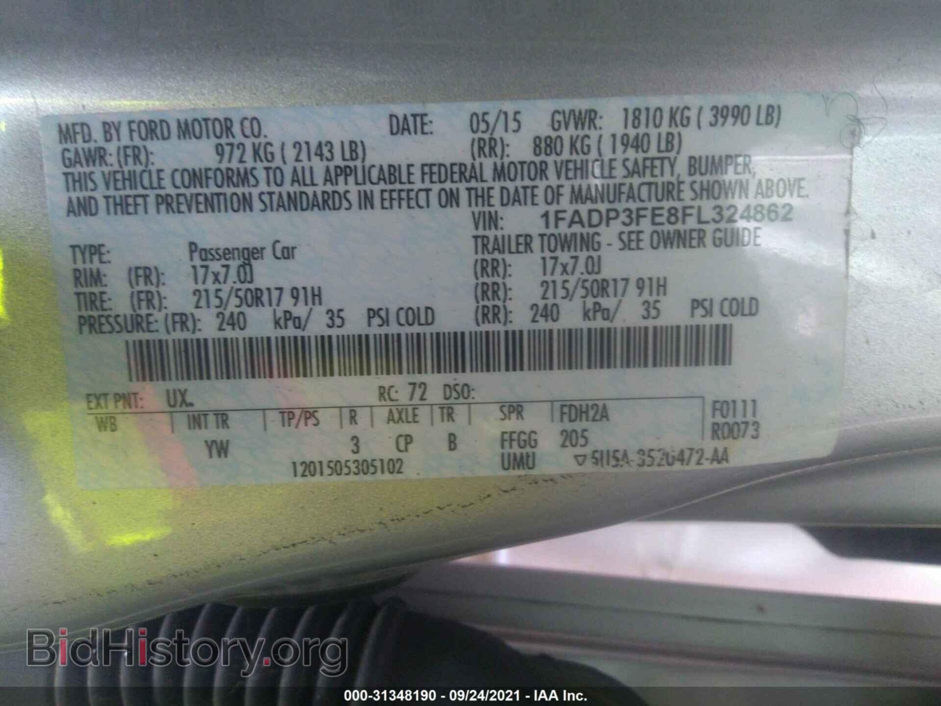 2015 FORD FOCUS - VIN: 1FADP3FE8FL324862 - Photo 9