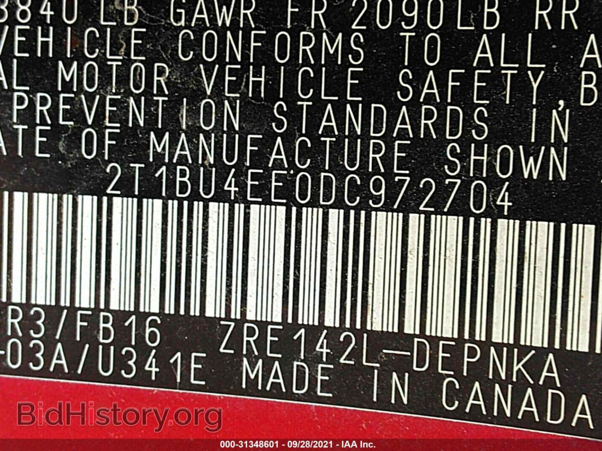2013 TOYOTA COROLLA - VIN: 2T1BU4EE0DC972704 - Фото 9