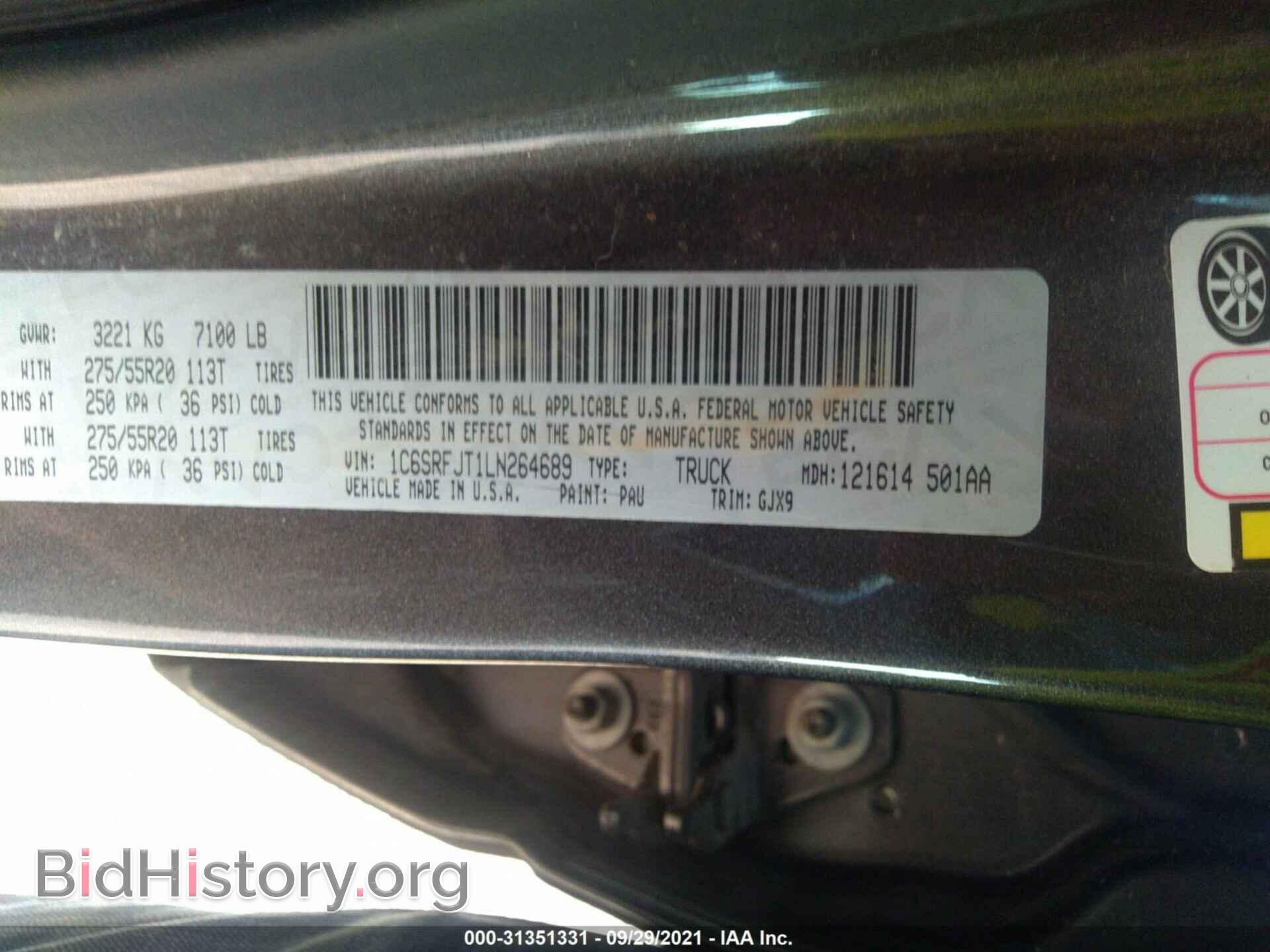 2020 RAM 1500 - VIN: 1C6SRFJT1LN264689 - Фото 9