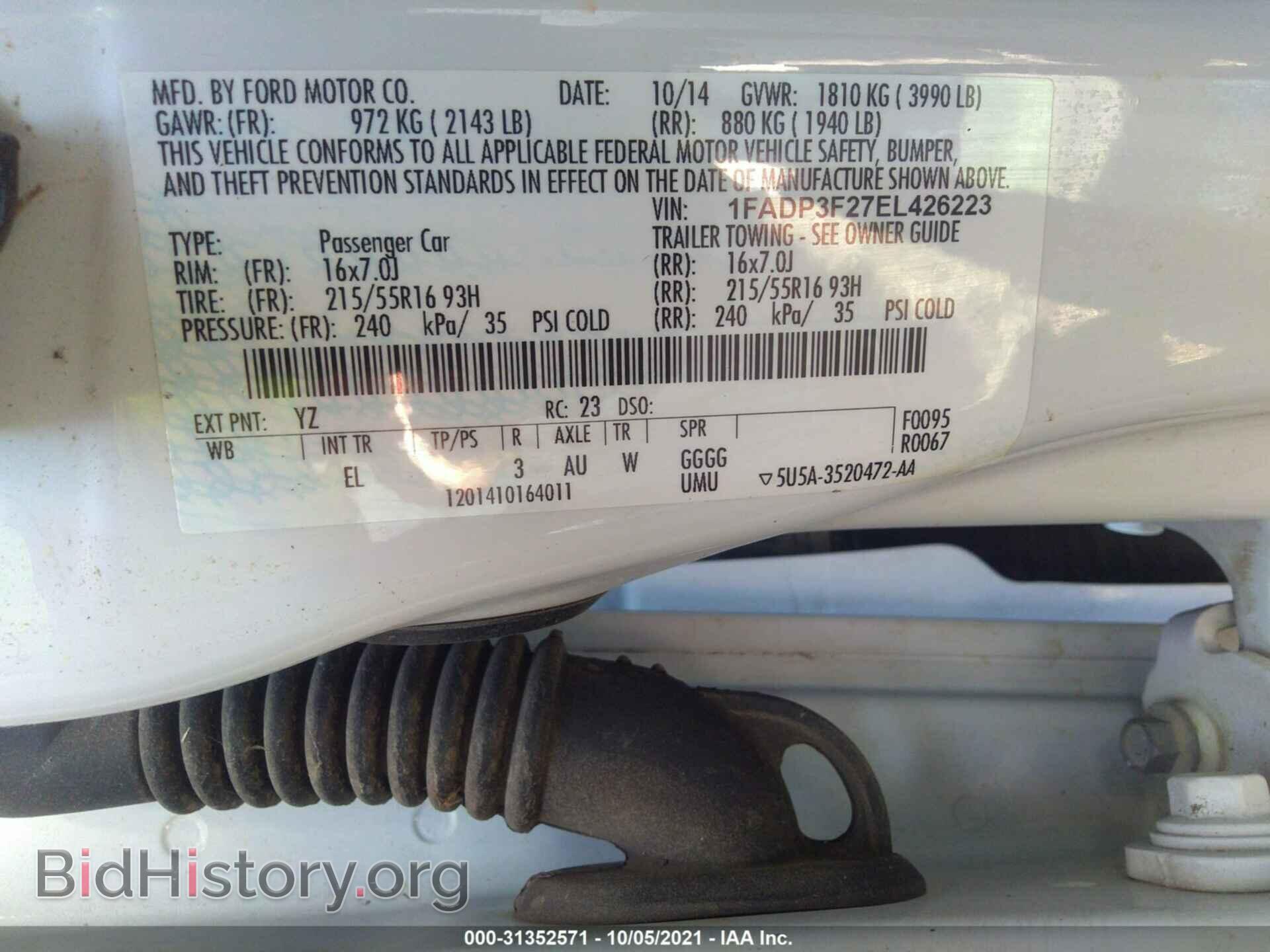 2014 FORD FOCUS - VIN: 1FADP3F27EL426223 - Фото 9