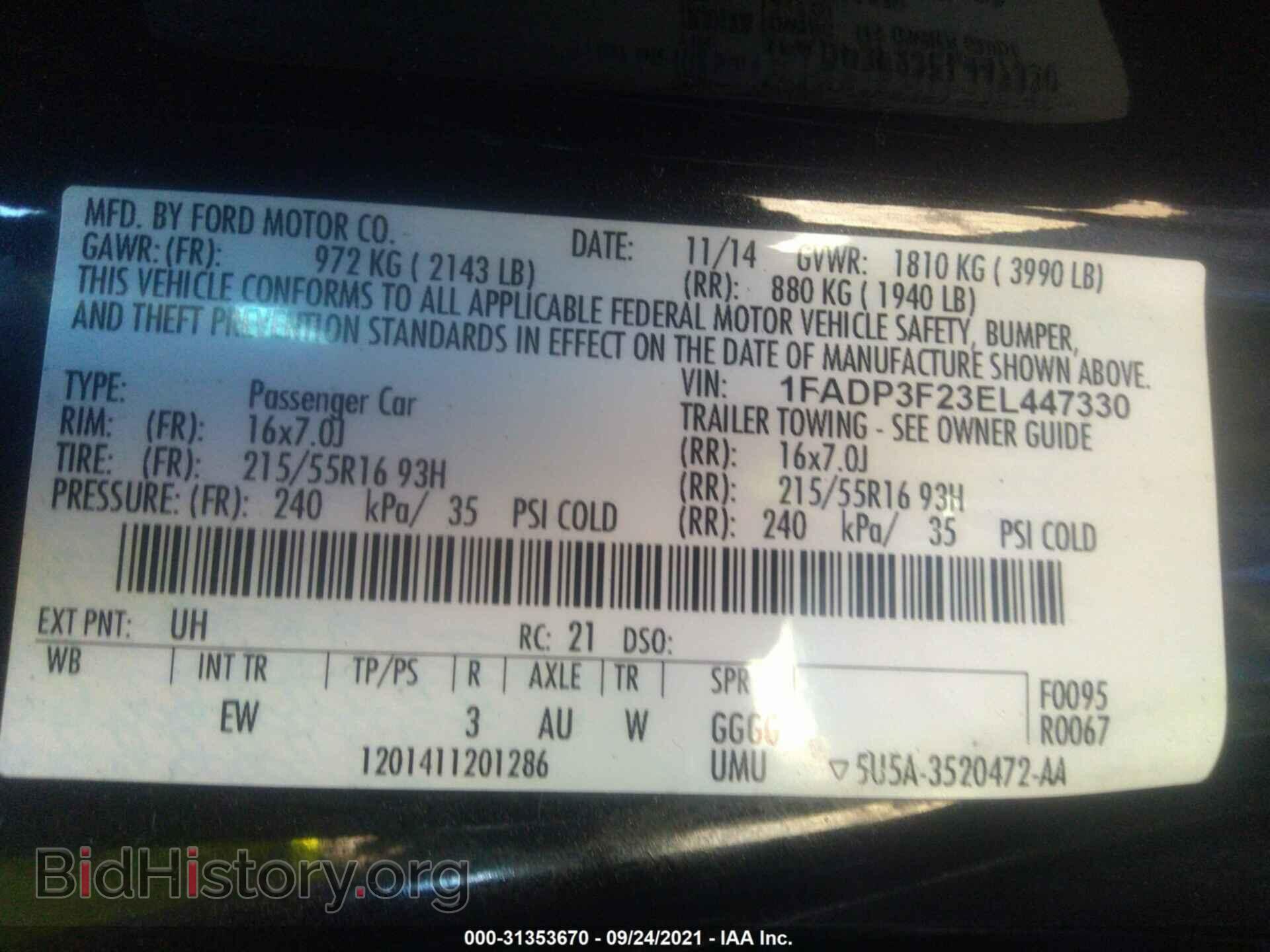 2014 FORD FOCUS - VIN: 1FADP3F23EL447330 - Photo 9