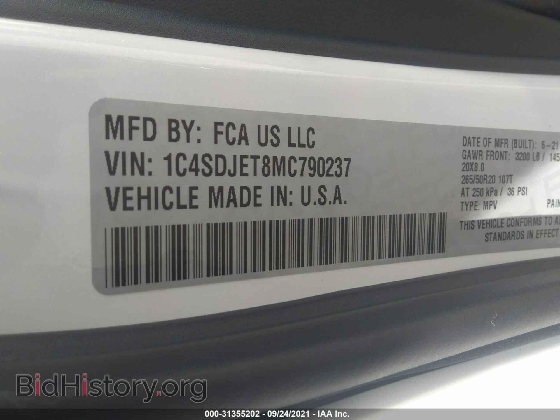 2021 DODGE DURANGO - VIN: 1C4SDJET8MC790237 - Photo 9