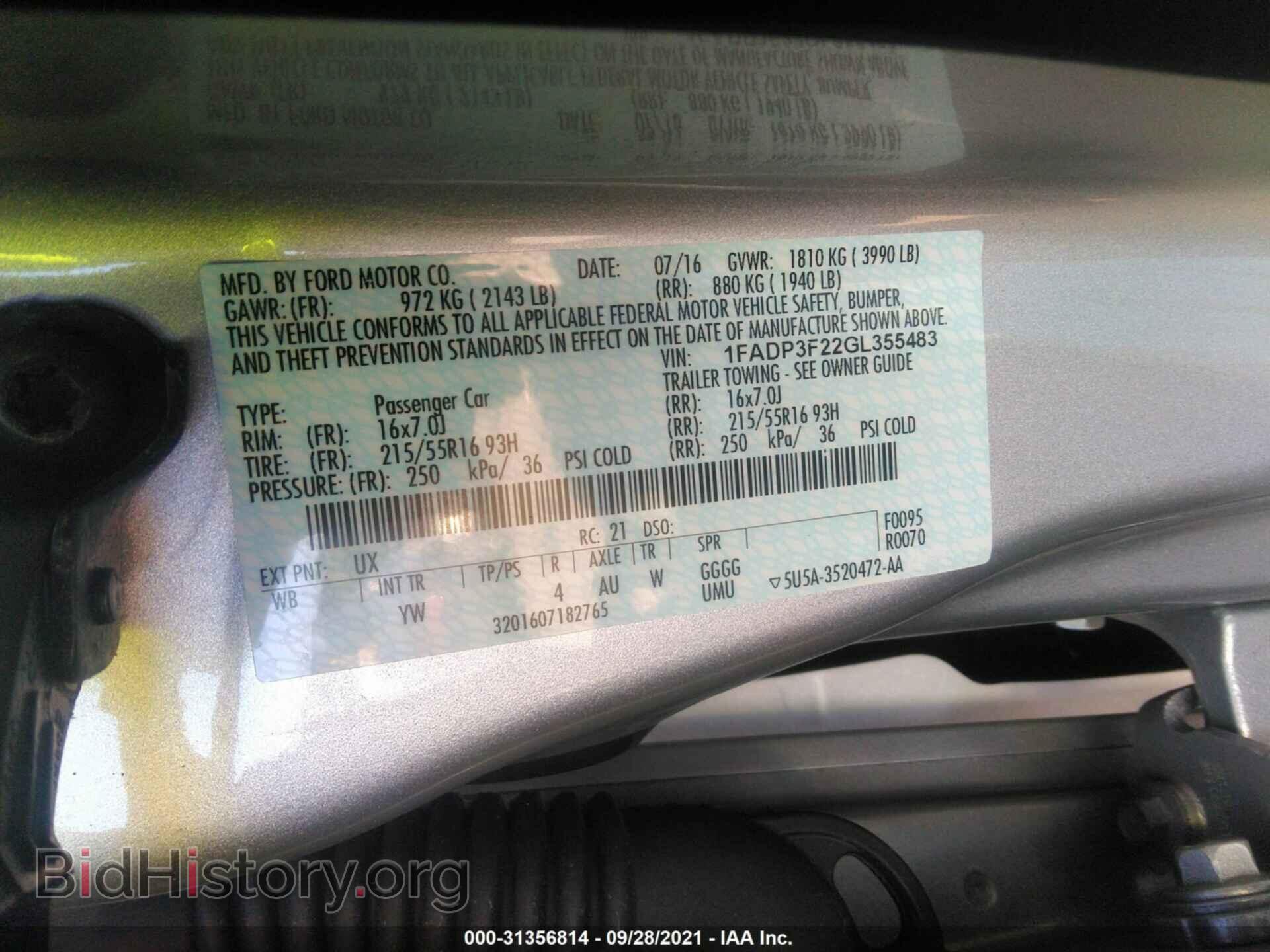 2016 FORD FOCUS - VIN: 1FADP3F22GL355483 - Photo 9
