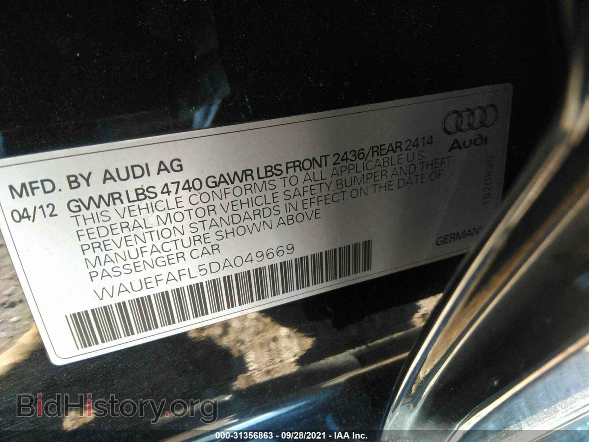 2013 AUDI A4 - VIN: WAUEFAFL5DA049669 - Фото 9