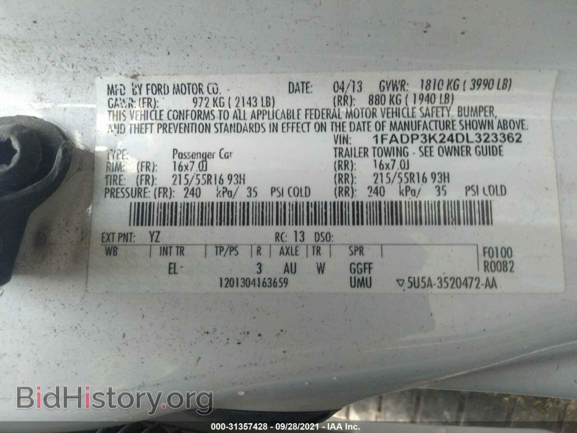 2013 FORD FOCUS - VIN: 1FADP3K24DL323362 - Photo 9