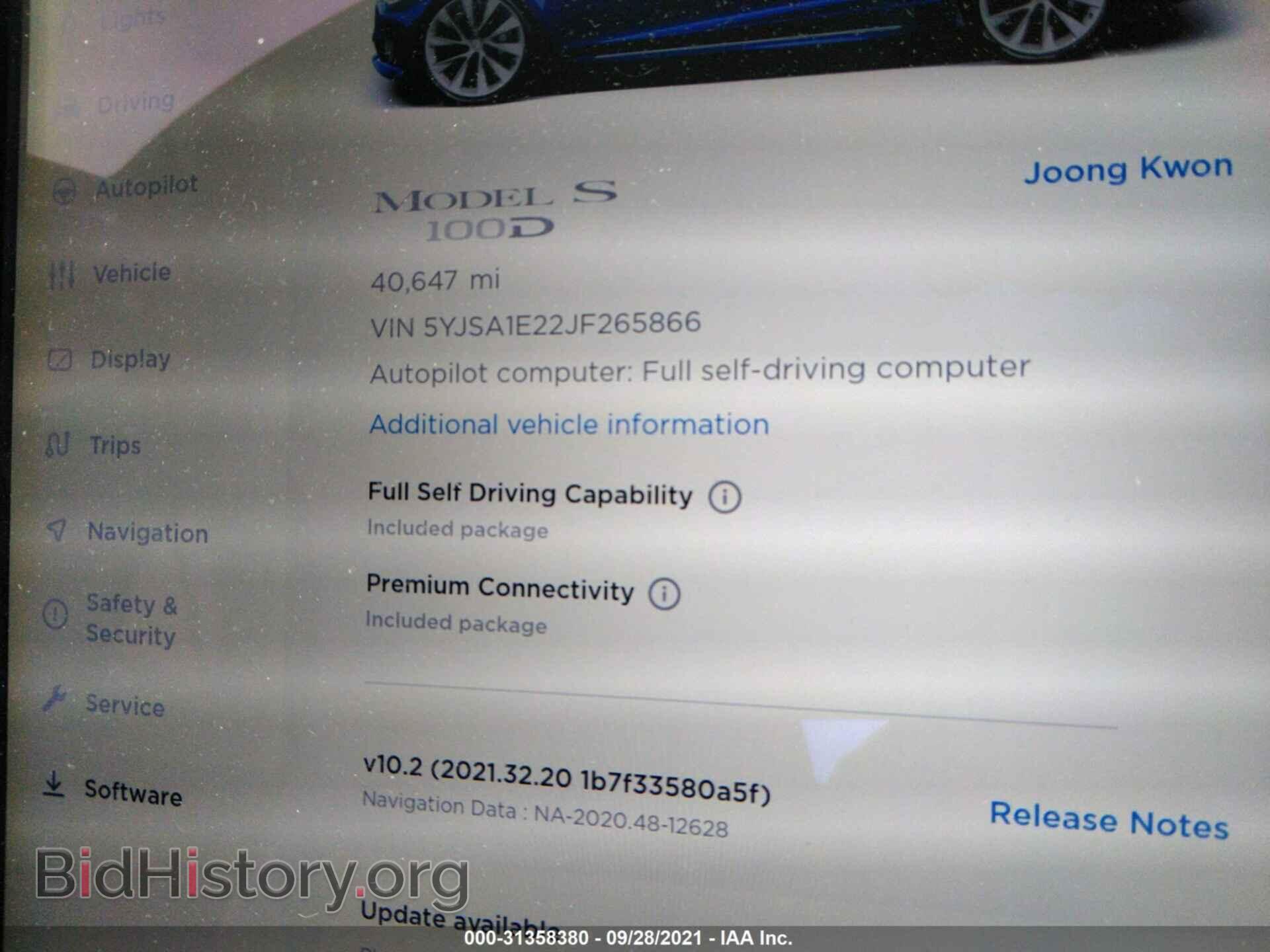 2018 TESLA MODEL S - VIN: 5YJSA1E22JF265866 - Photo 7