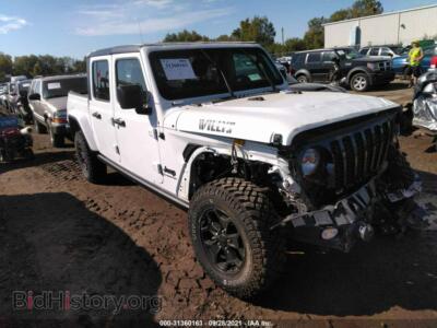 2021 Jeep GLADIATOR Willys, white — VIN 1C6HJTAG0ML559234, IAAI