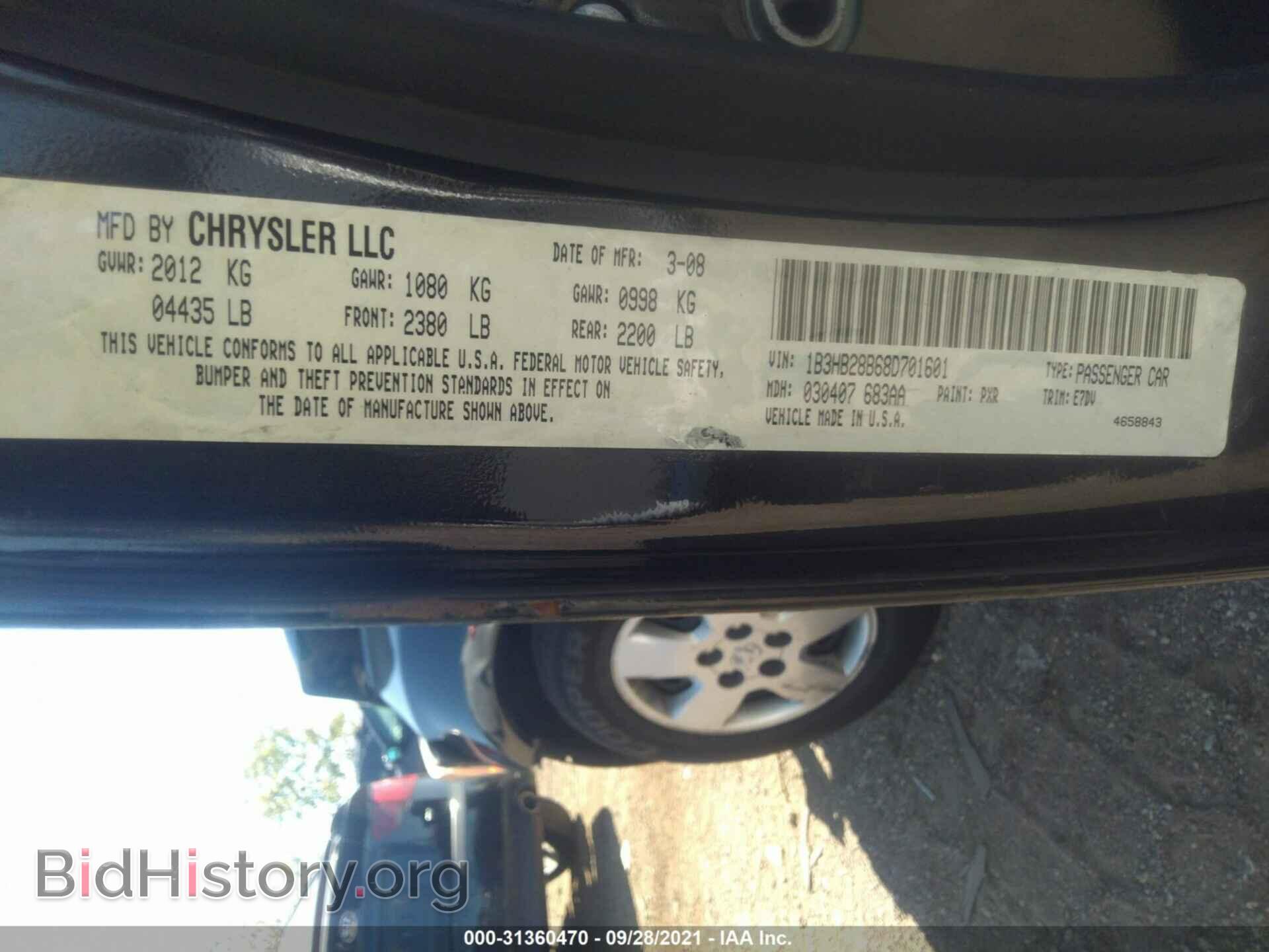 2008 DODGE CALIBER - VIN: 1B3HB28B68D701601 - Photo 9