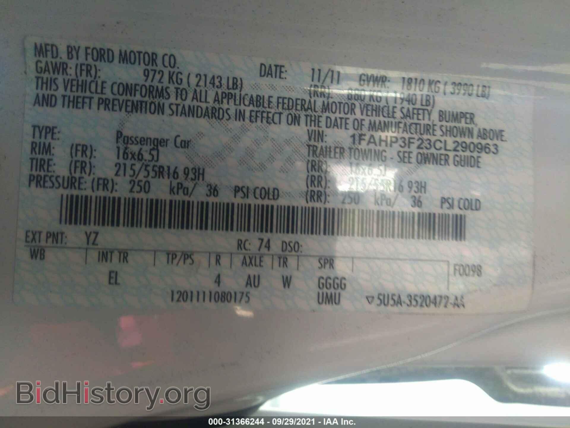 2012 FORD FOCUS - VIN: 1FAHP3F23CL290963 - Photo 9