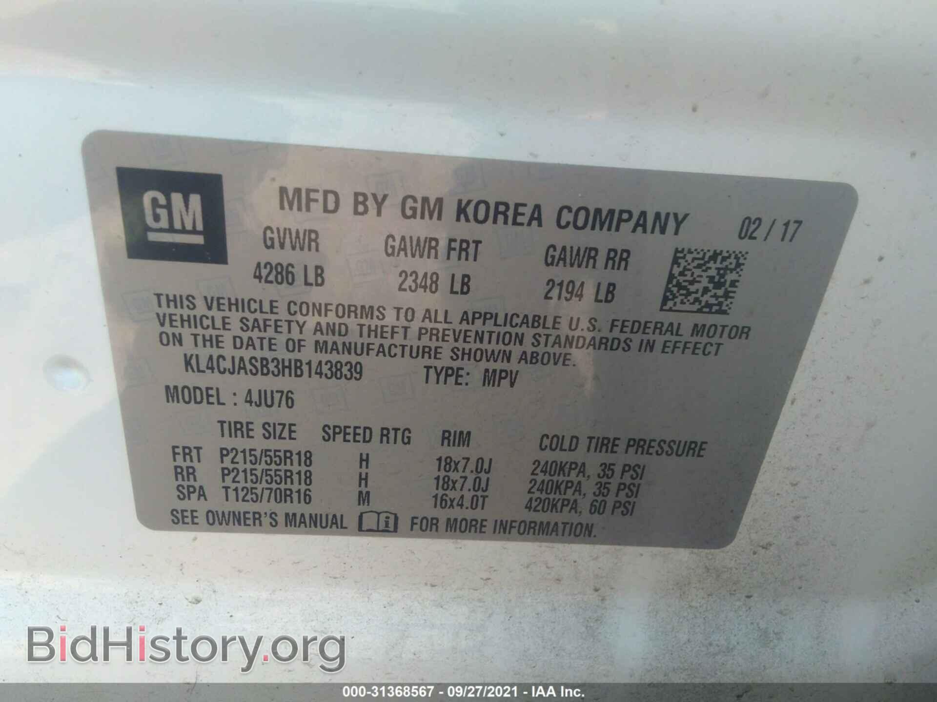 2017 BUICK ENCORE - VIN: KL4CJASB3HB143839 - Photo 9