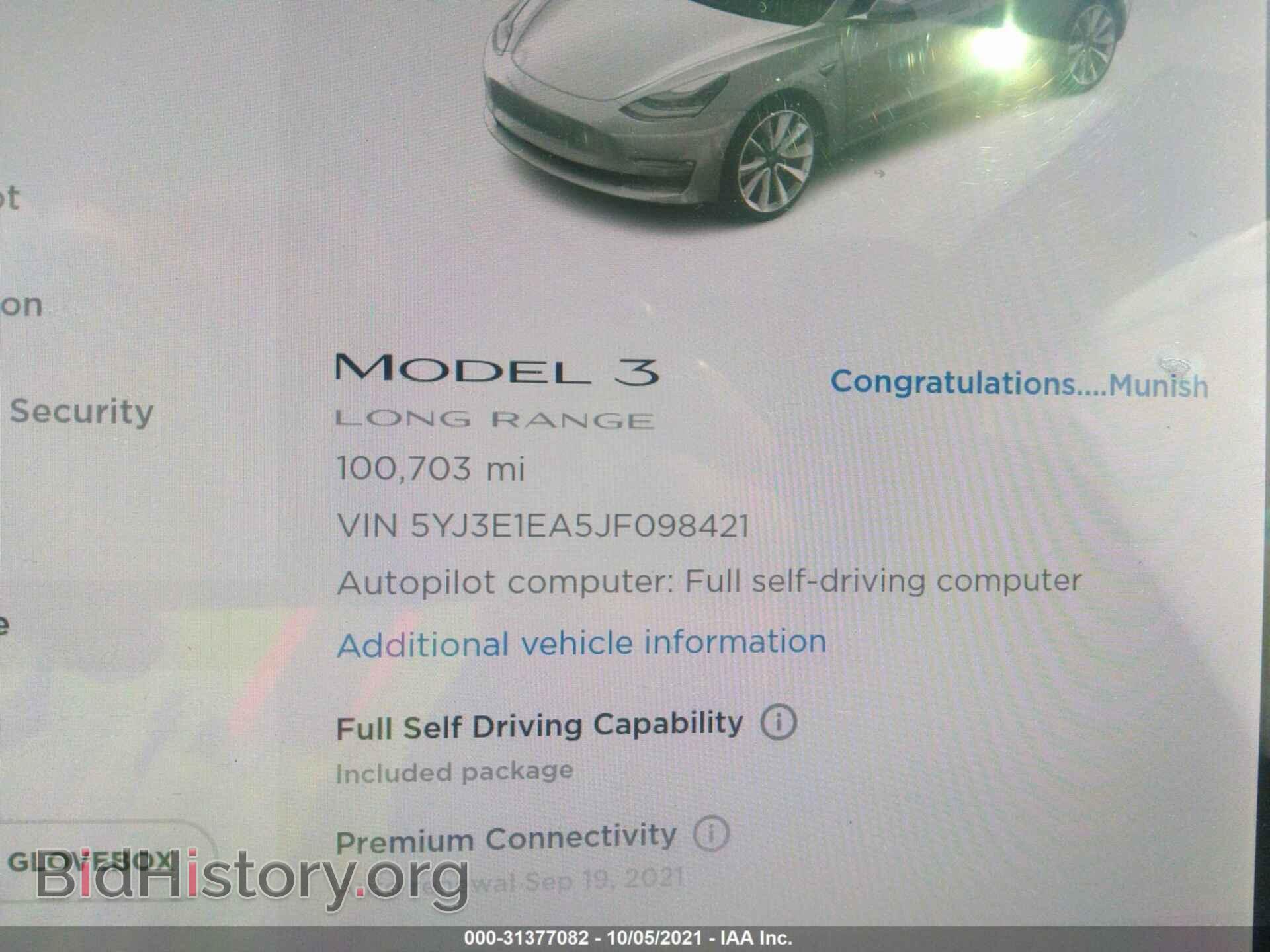 2018 TESLA MODEL 3 - VIN: 5YJ3E1EA5JF098421 - Photo 7