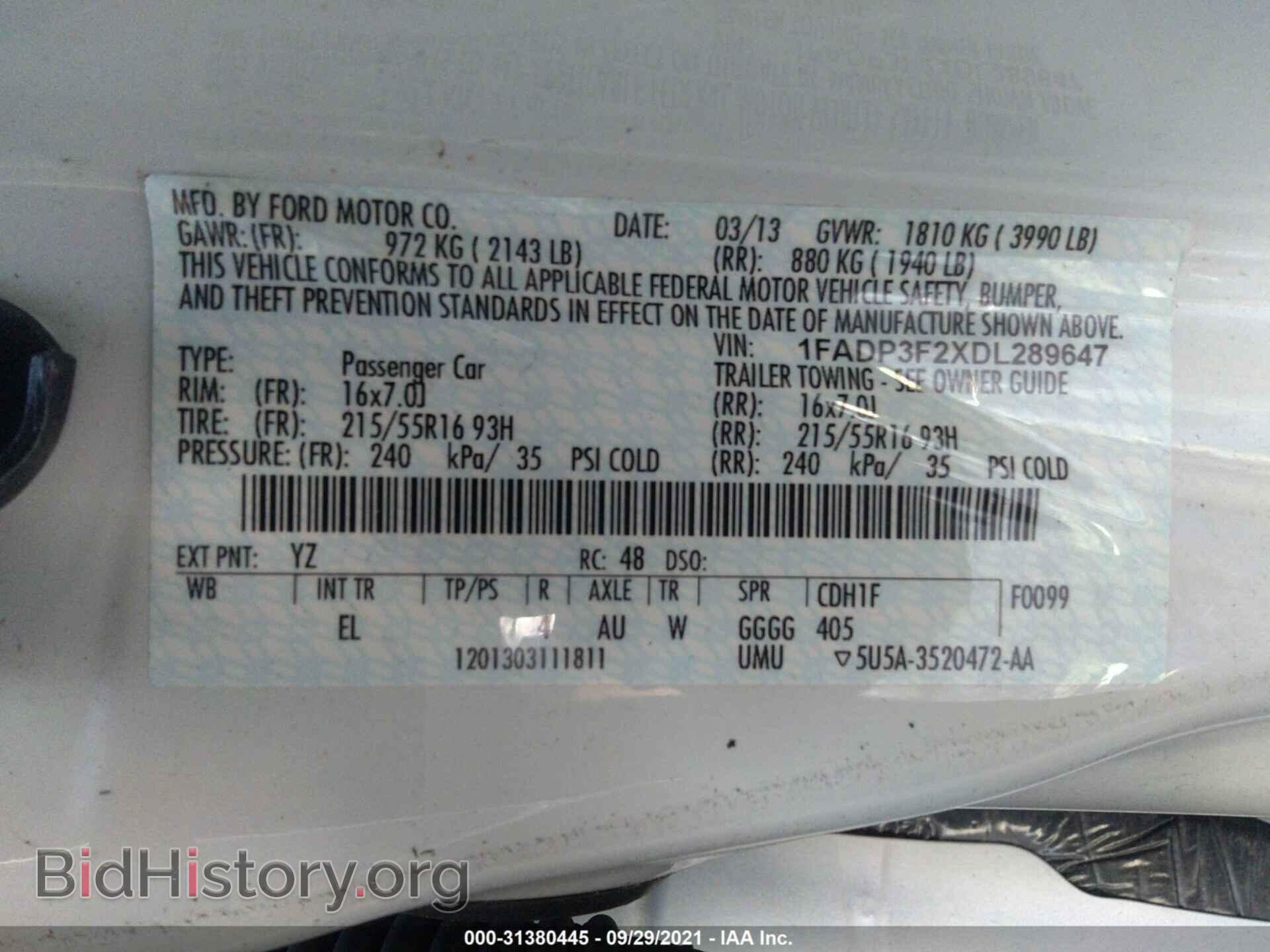 2013 FORD FOCUS - VIN: 1FADP3F2XDL289647 - Фото 9