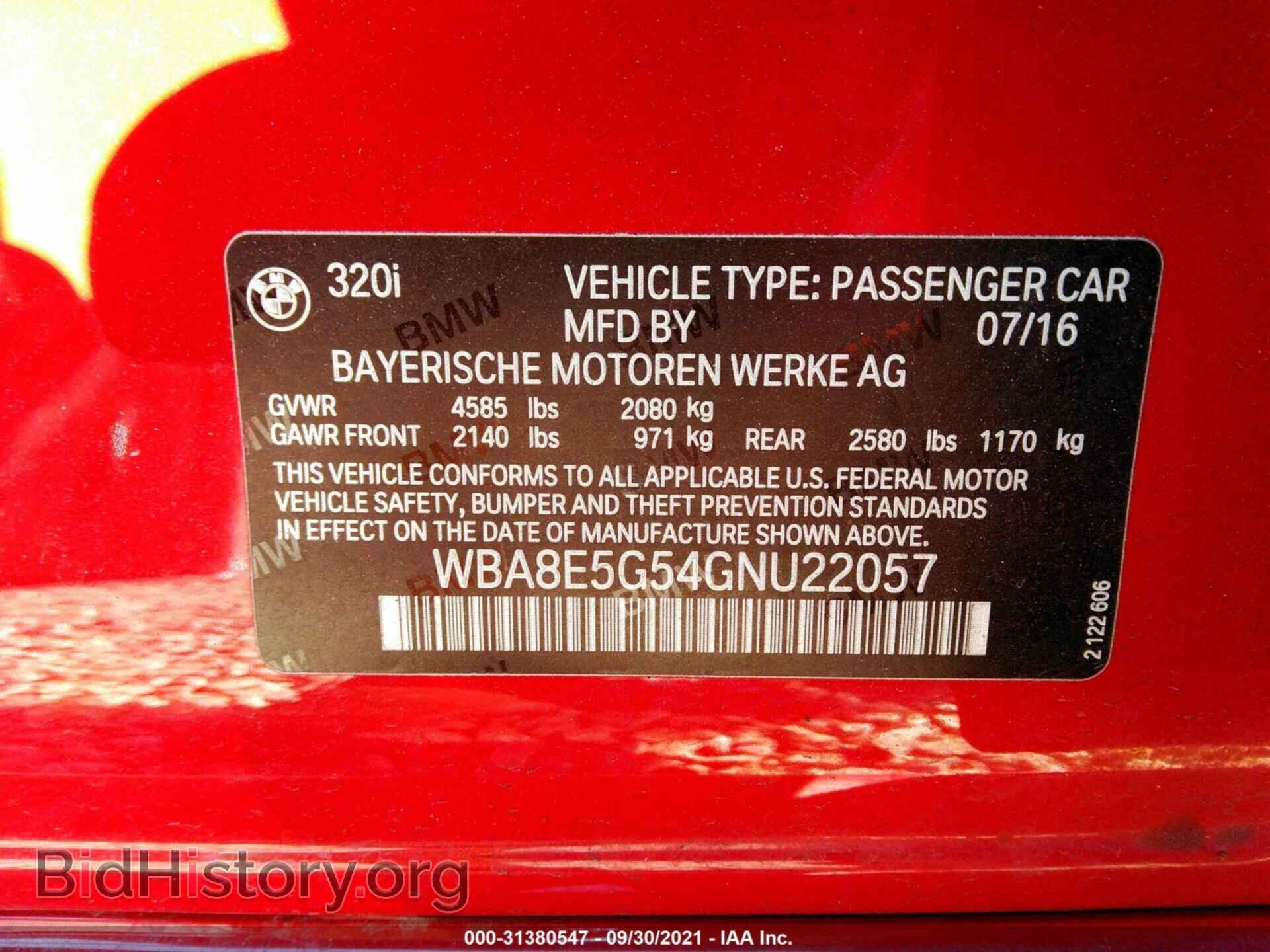 2016 BMW 3 SERIES - VIN: WBA8E5G54GNU22057 - Фото 9