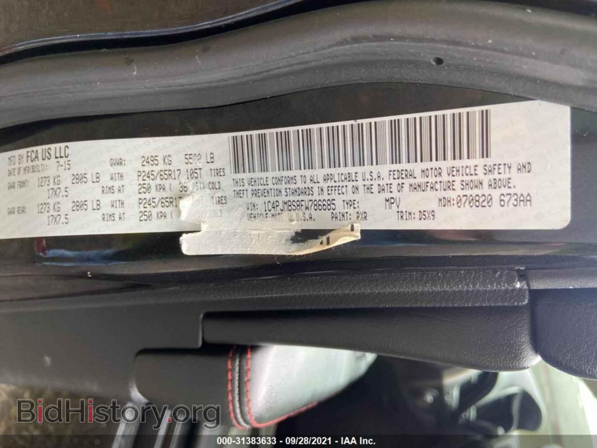 2015 JEEP CHEROKEE - VIN: 1C4PJMBS8FW786685 - Photo 9
