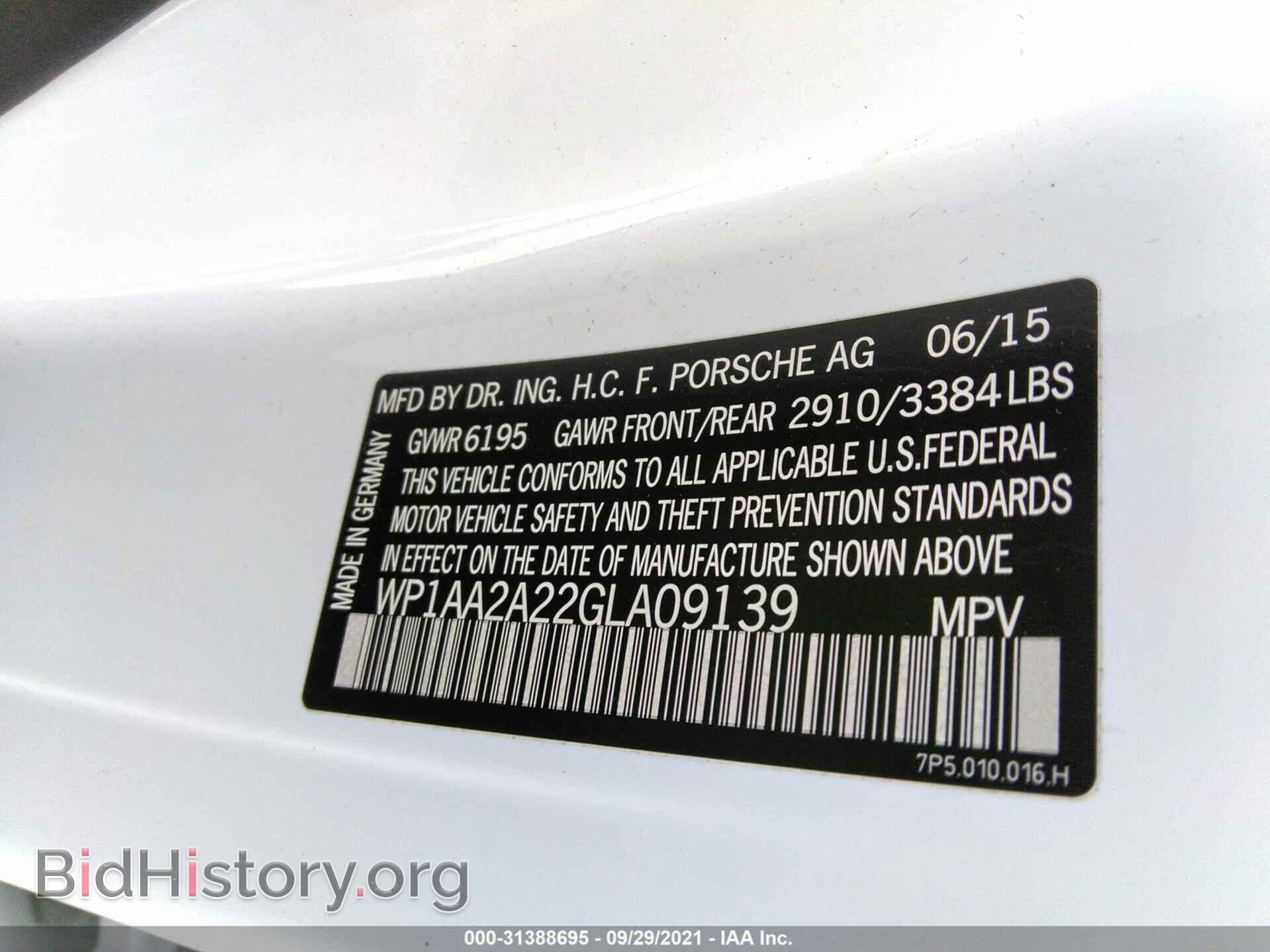 2016 PORSCHE CAYENNE - VIN: WP1AA2A22GLA09139 - Фото 9