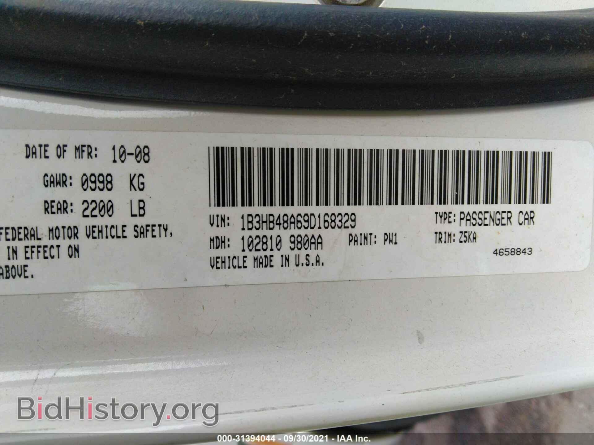 2009 DODGE CALIBER - VIN: 1B3HB48A69D168329 - Photo 9