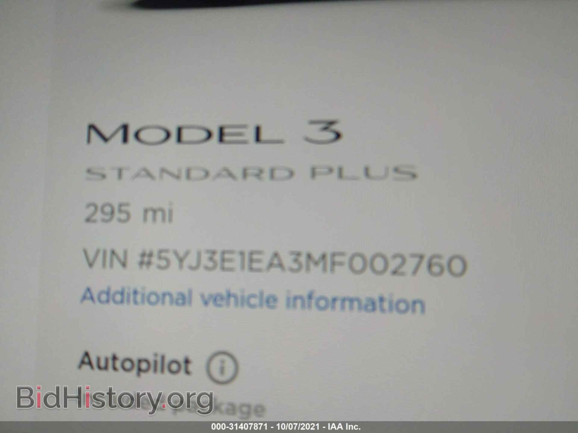 2021 TESLA MODEL 3 - VIN: 5YJ3E1EA3MF002760 - Photo 9