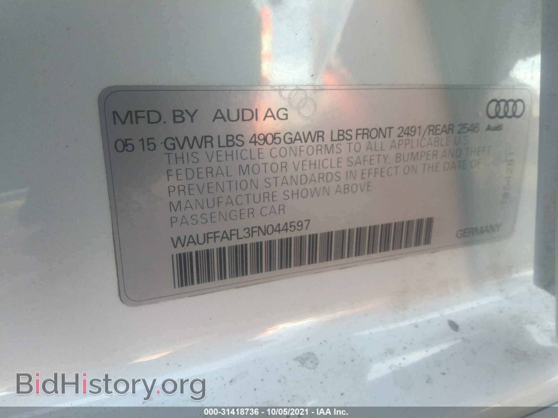 2015 AUDI A4 - VIN: WAUFFAFL3FN044597 - Фото 9