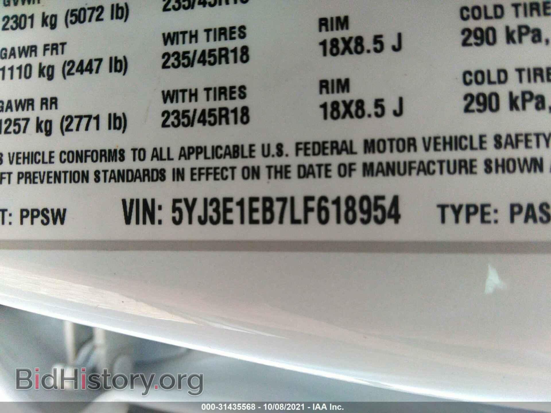 2020 TESLA MODEL 3 - VIN: 5YJ3E1EB7LF618954 - Photo 9