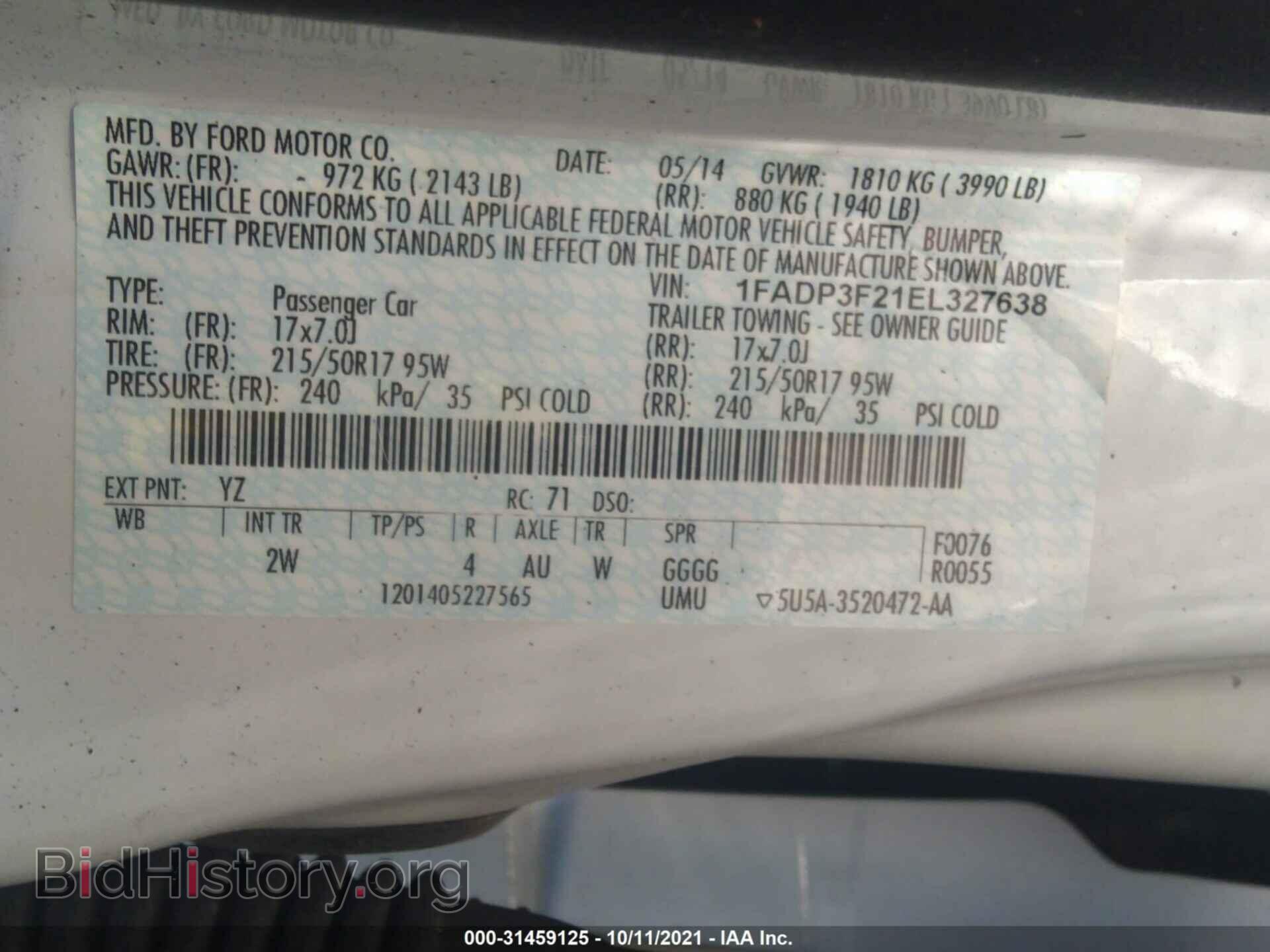 2014 FORD FOCUS - VIN: 1FADP3F21EL327638 - Photo 9