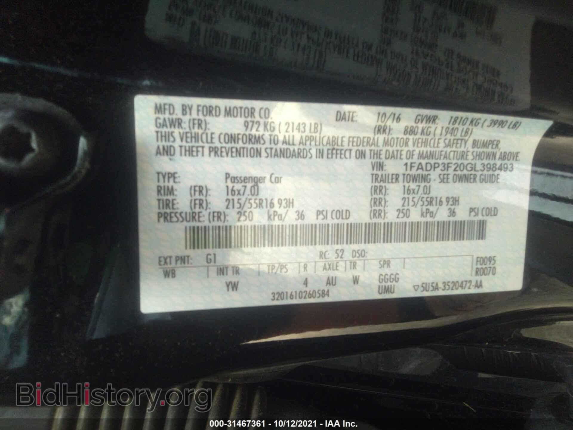 2016 FORD FOCUS - VIN: 1FADP3F20GL398493 - Фото 9