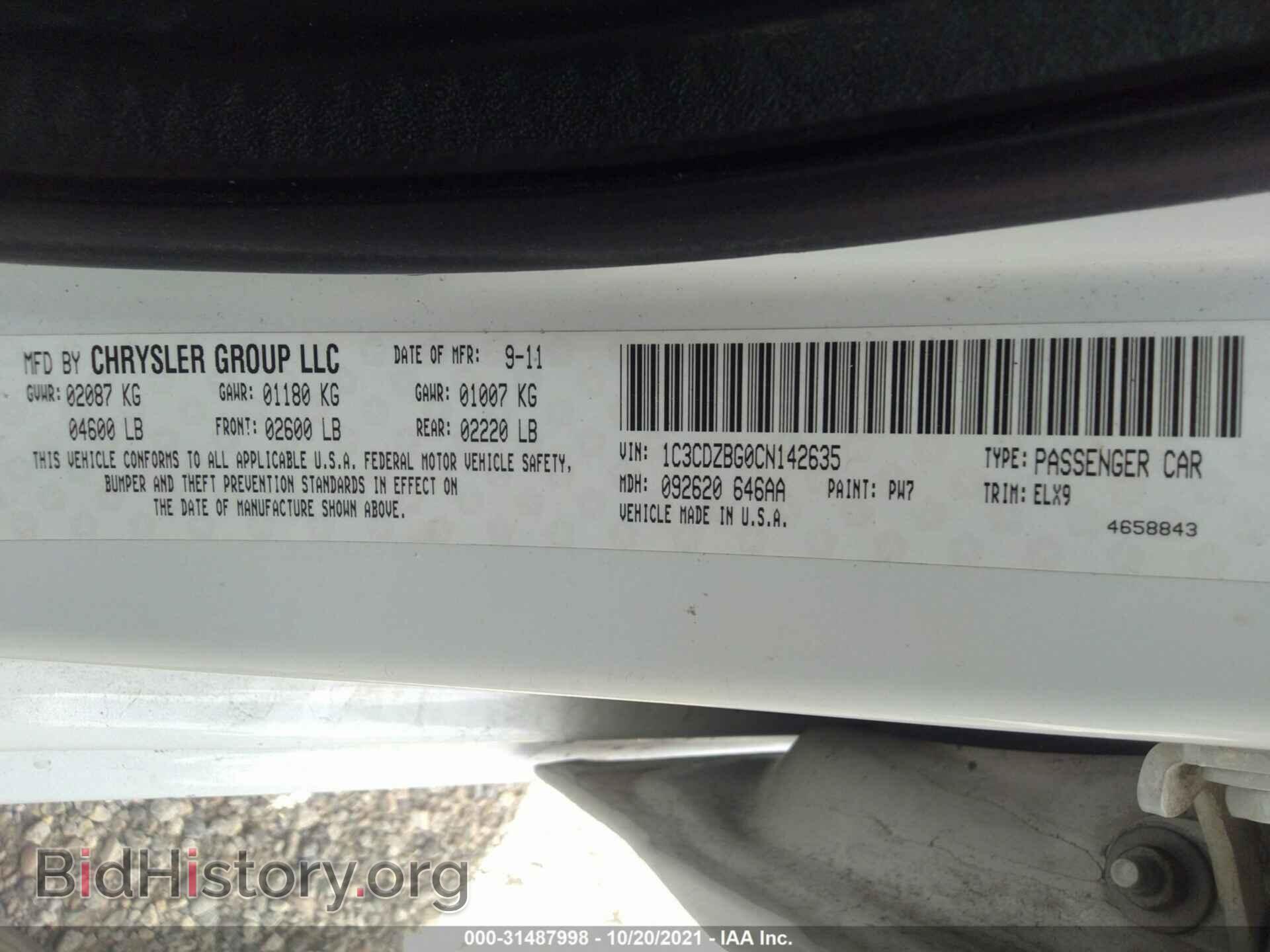 2012 DODGE AVENGER - VIN: 1C3CDZBG0CN142635 - Photo 9