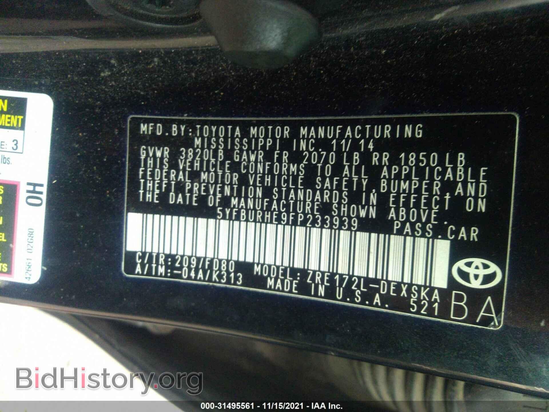 2015 TOYOTA COROLLA - VIN: 5YFBURHE9FP233939 - Photo 9
