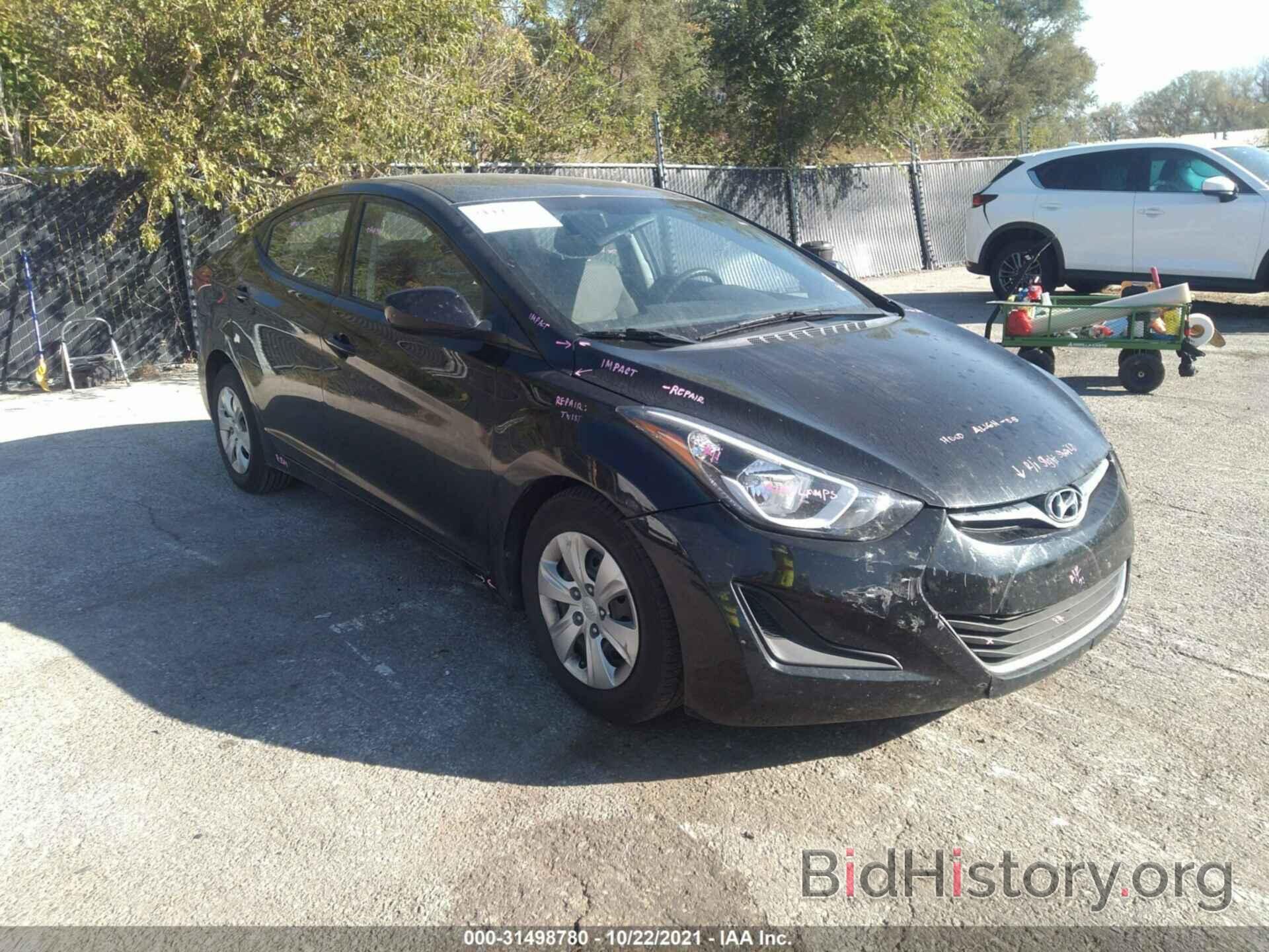 Photo 5NPDH4AE1GH784164 - HYUNDAI ELANTRA 2016