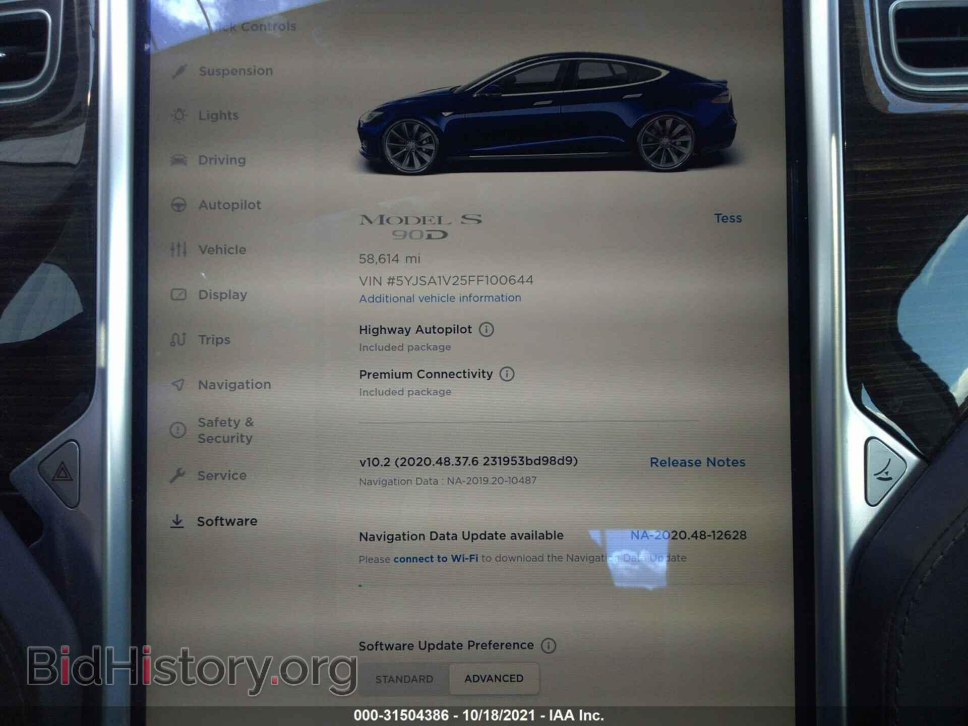 2015 TESLA MODEL S - VIN: 5YJSA1V25FF100644 - Фото 7
