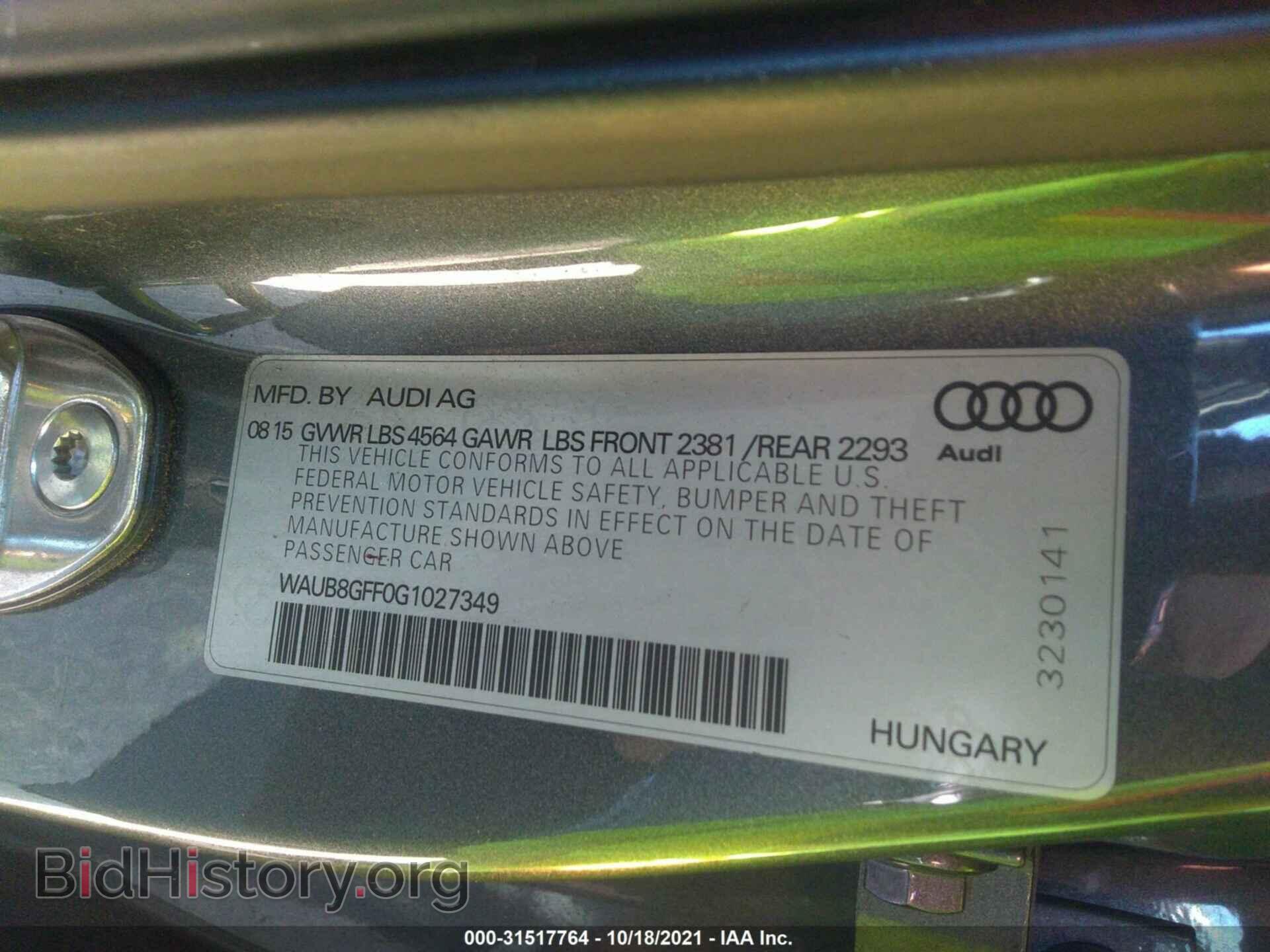 2016 AUDI A3 - VIN: WAUB8GFF0G1027349 - Фото 9