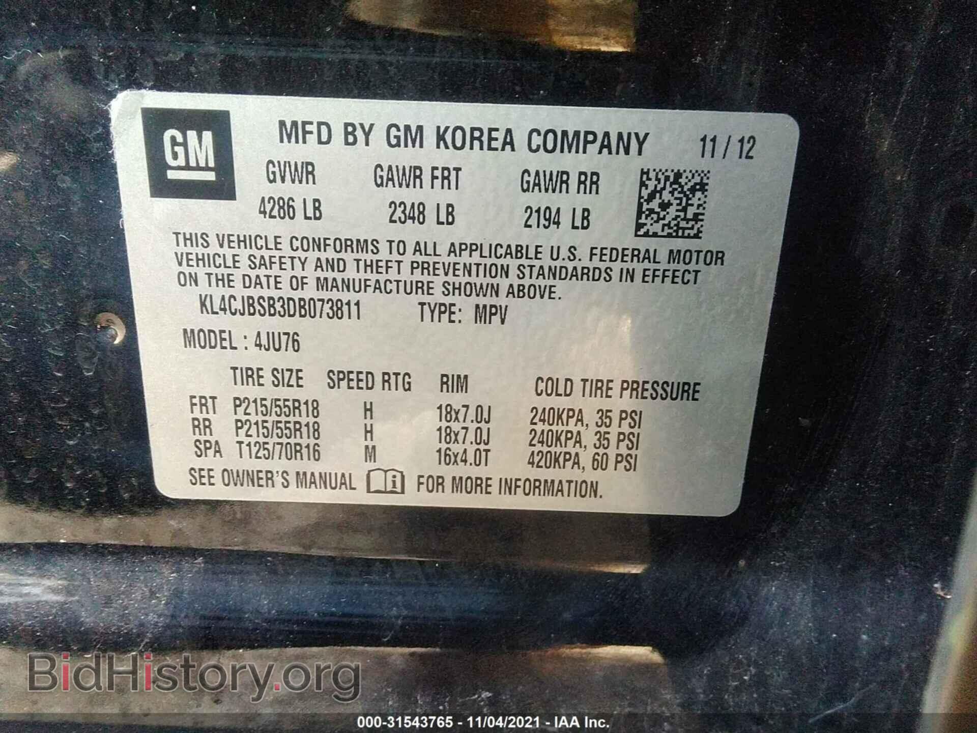2013 BUICK ENCORE - VIN: KL4CJBSB3DB073811 - Photo 9