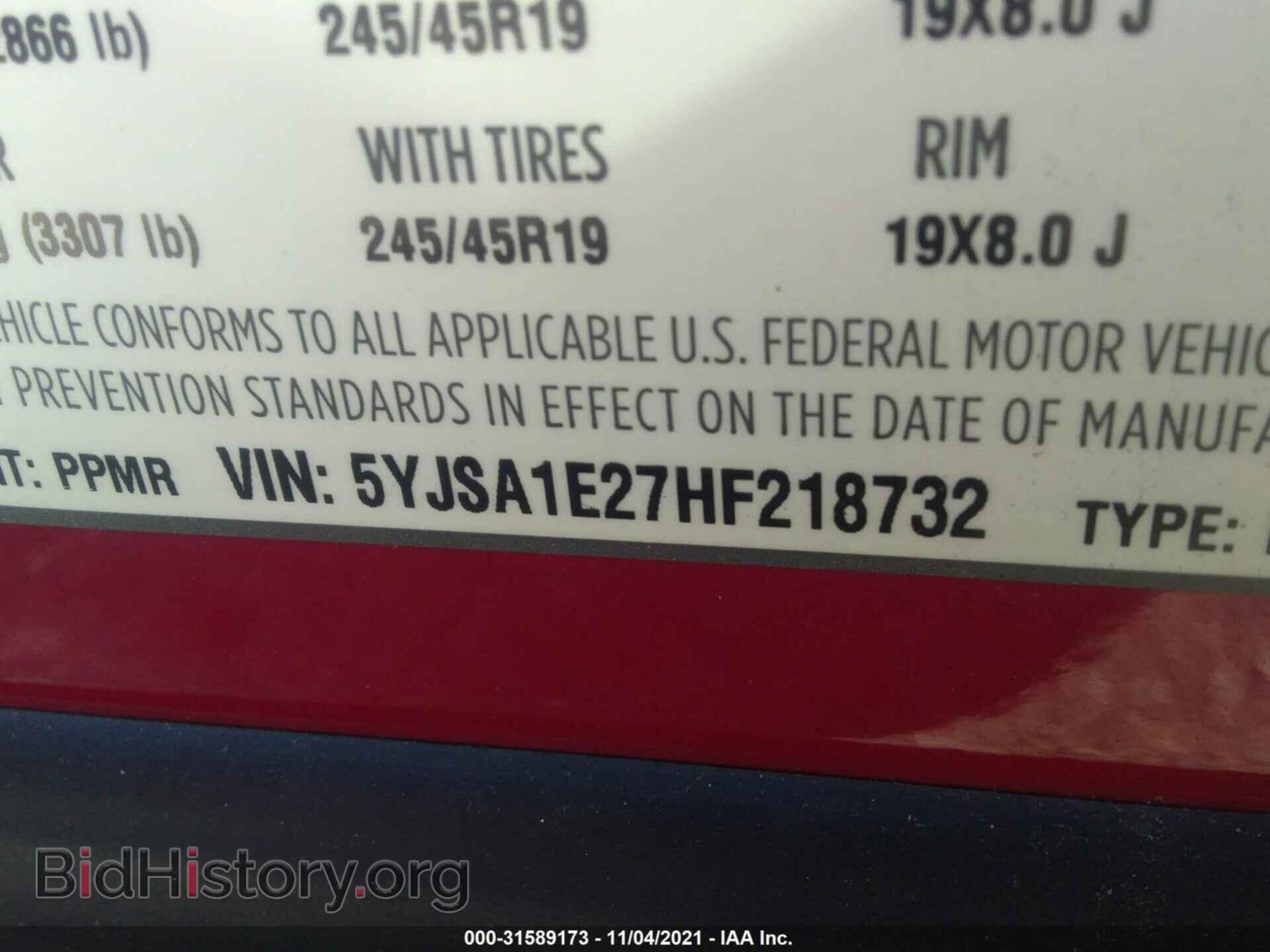 2017 TESLA MODEL S - VIN: 5YJSA1E27HF218732 - Фото 9