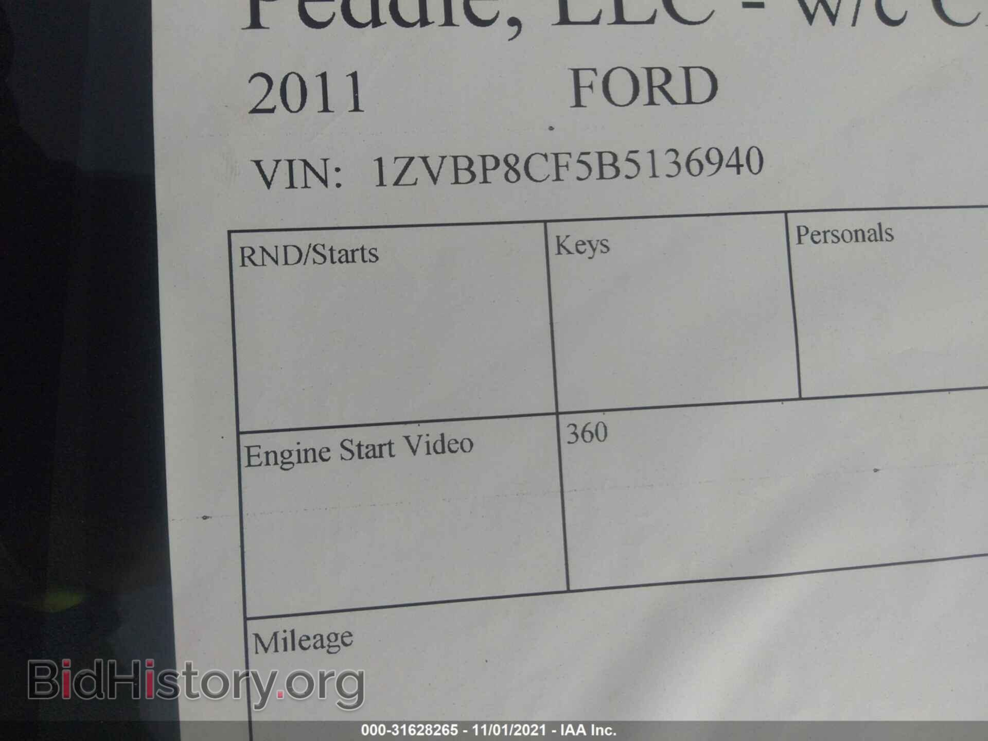 2011 FORD MUSTANG - VIN: 1ZVBP8CF5B5136940 - Фото 9
