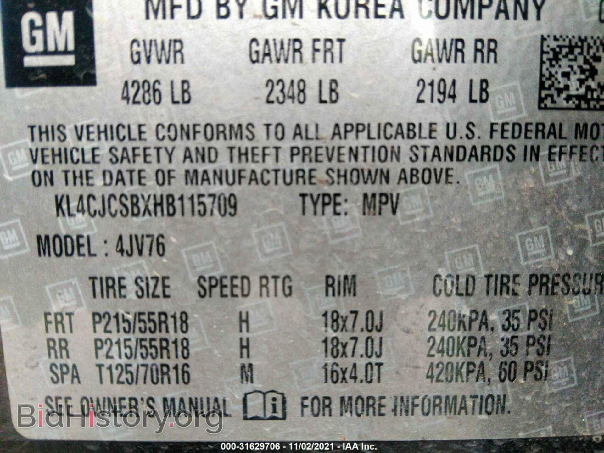 2017 BUICK ENCORE - VIN: KL4CJCSBXHB115709 - Photo 9