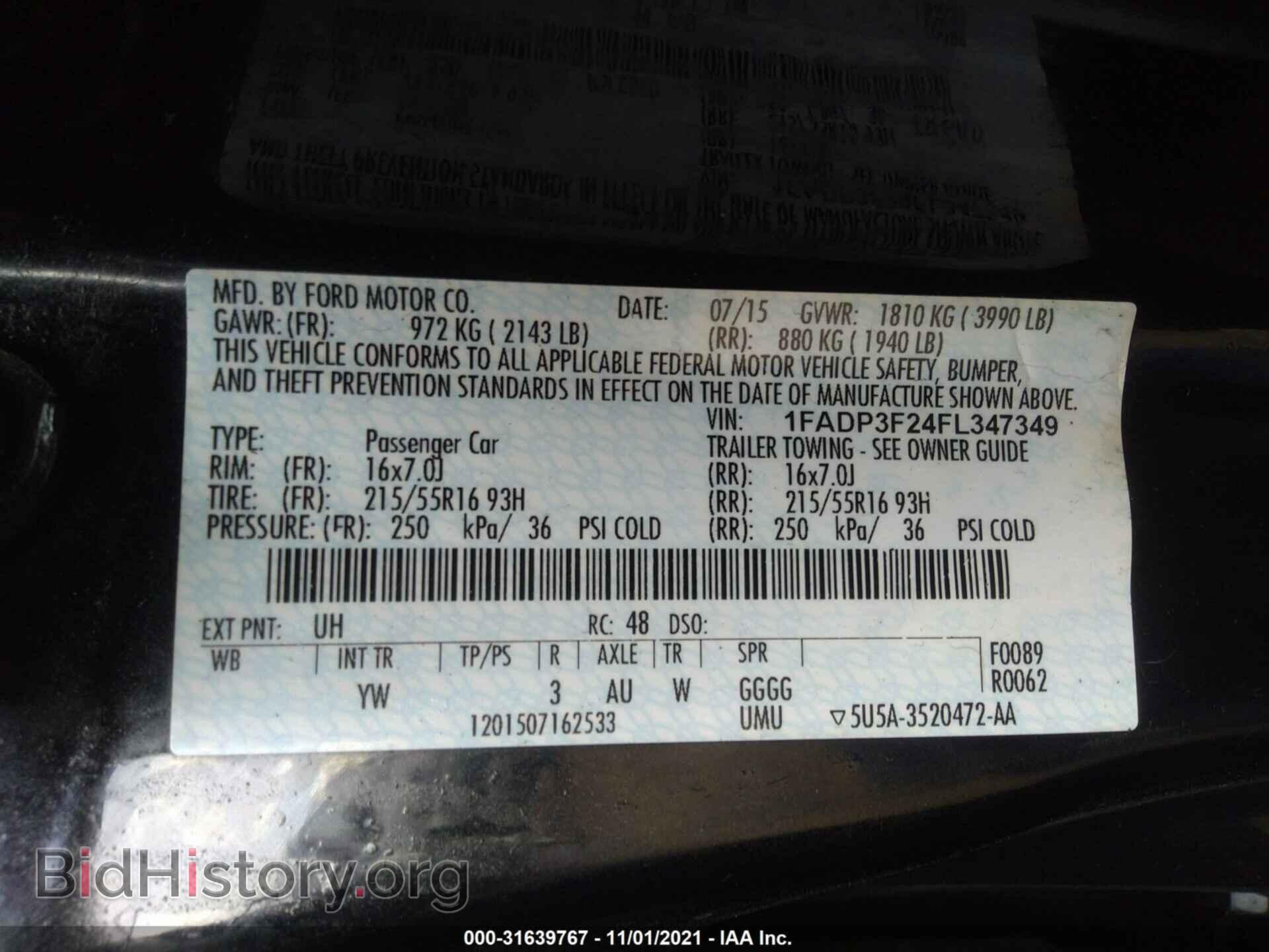 2015 FORD FOCUS - VIN: 1FADP3F24FL347349 - Photo 9