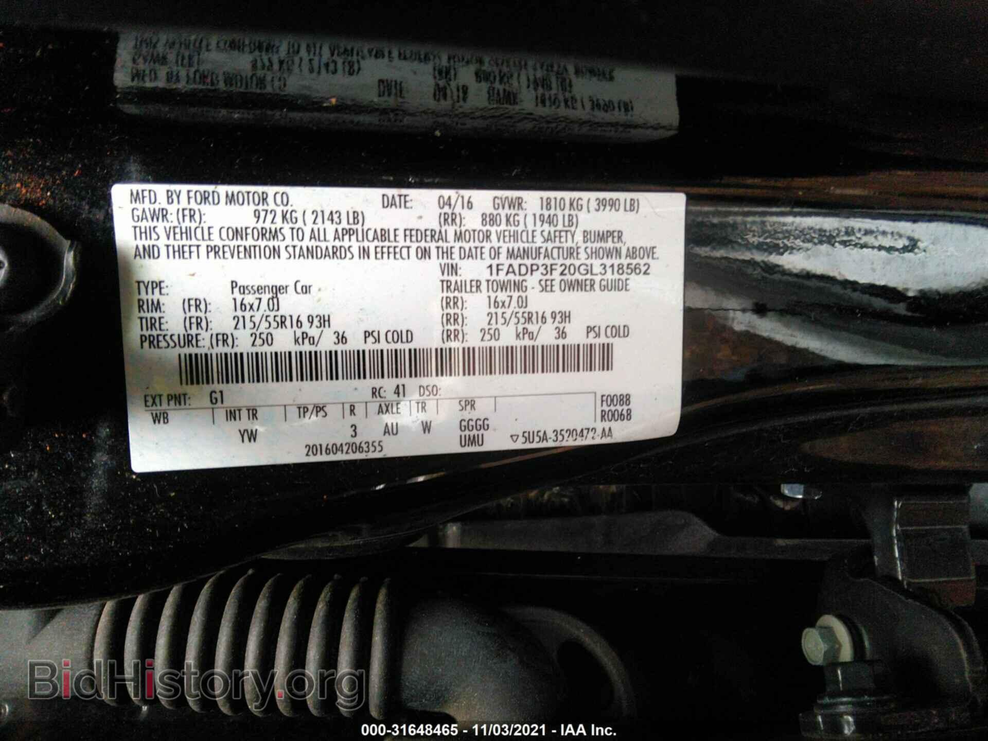 2016 FORD FOCUS - VIN: 1FADP3F20GL318562 - Фото 9