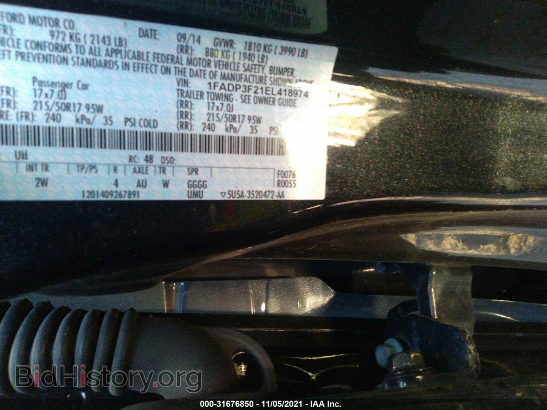 2014 FORD FOCUS - VIN: 1FADP3F21EL418974 - Фото 9
