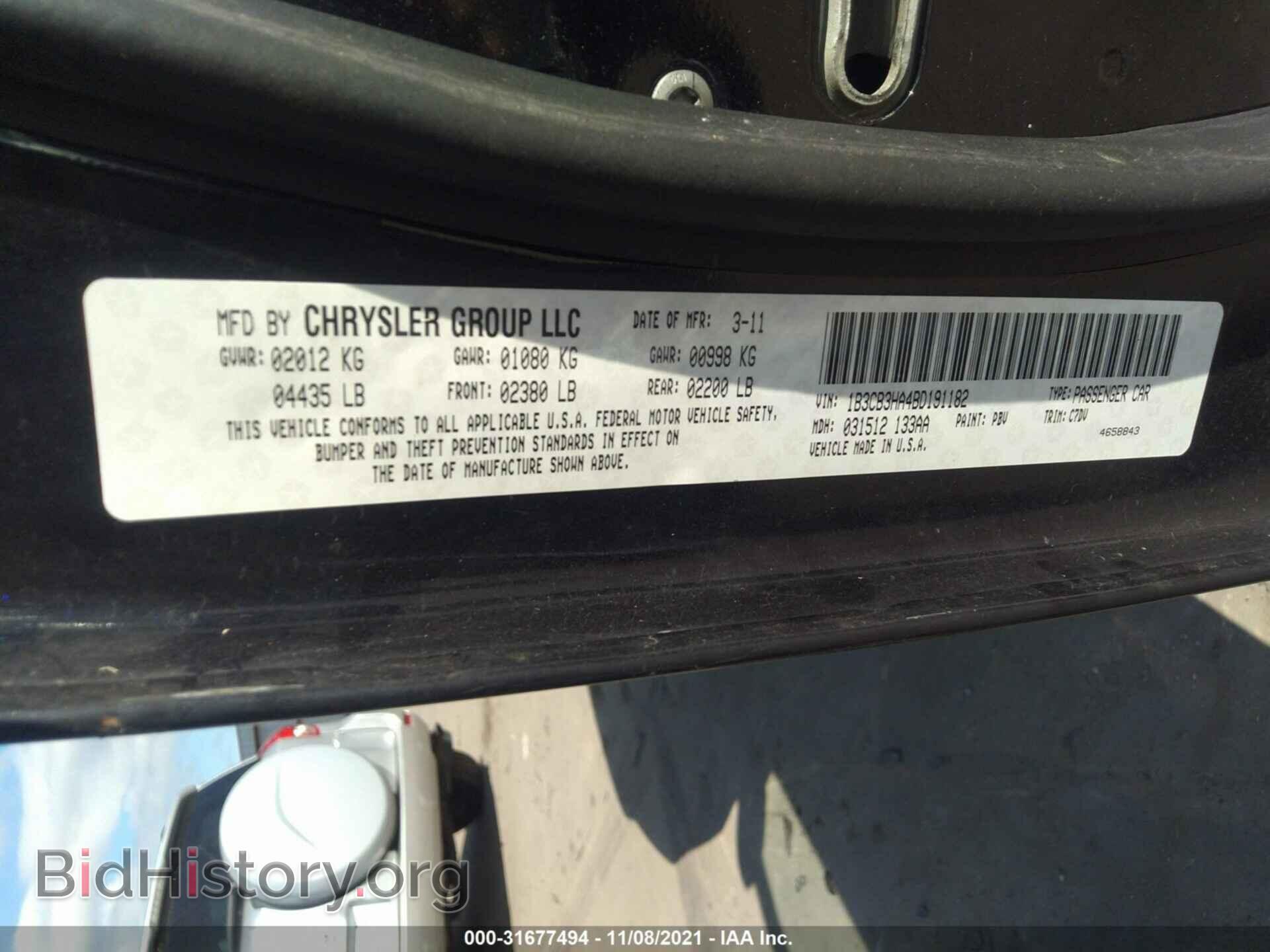 2011 DODGE CALIBER - VIN: 1B3CB3HA4BD191182 - Photo 9
