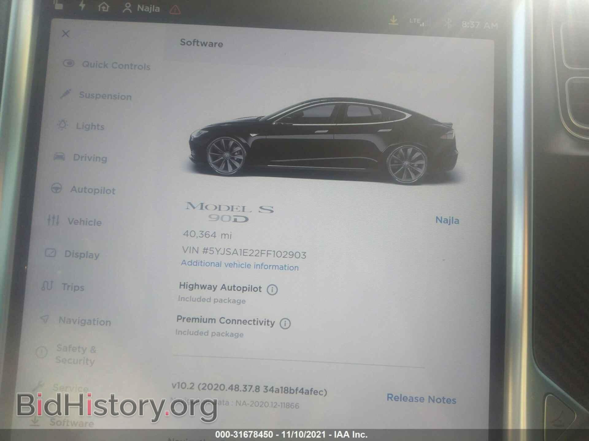 2015 TESLA MODEL S - VIN: 5YJSA1E22FF102903 - Фото 7