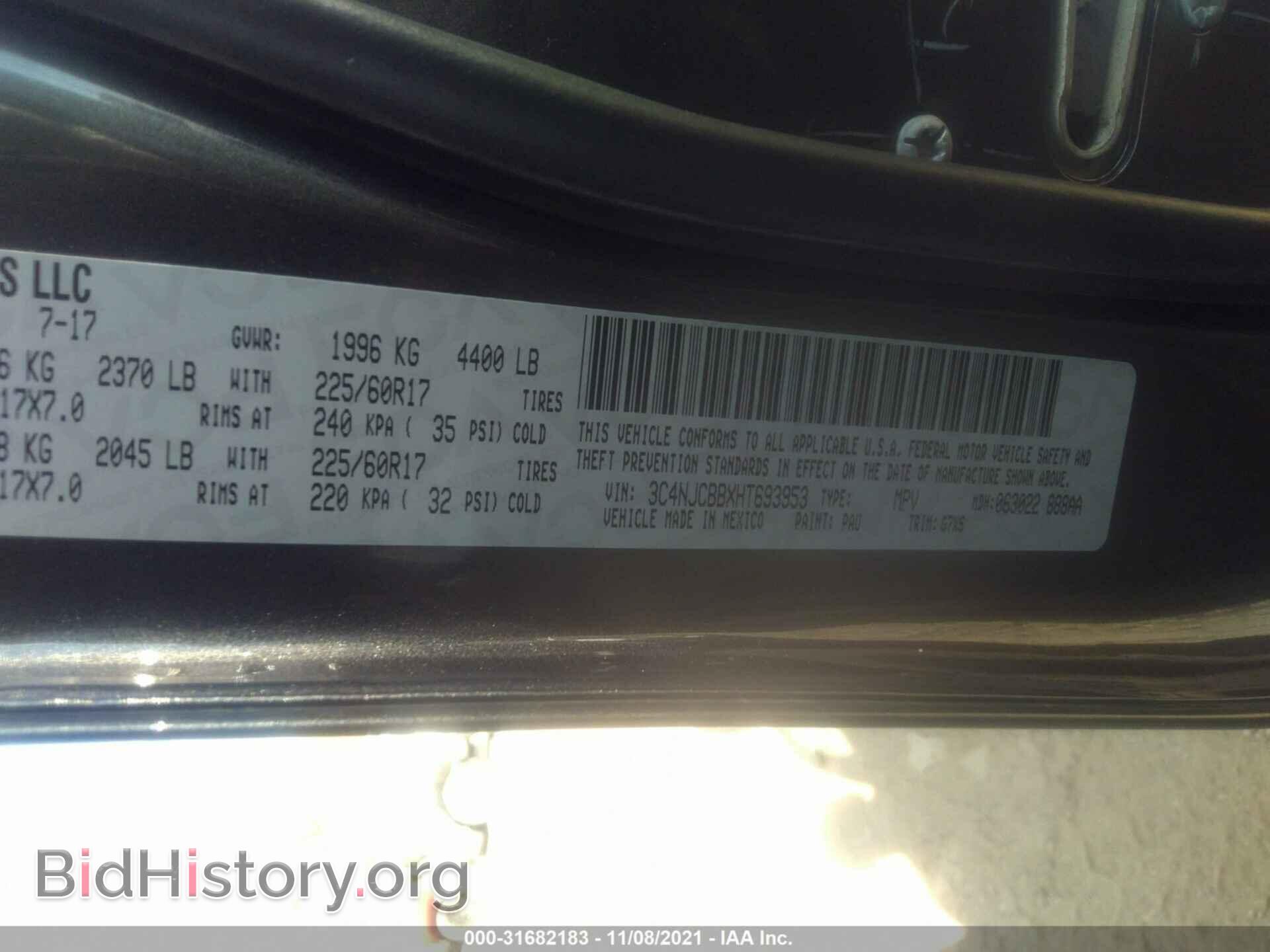 2017 JEEP COMPASS - VIN: 3C4NJCBBXHT693953 - Фото 9