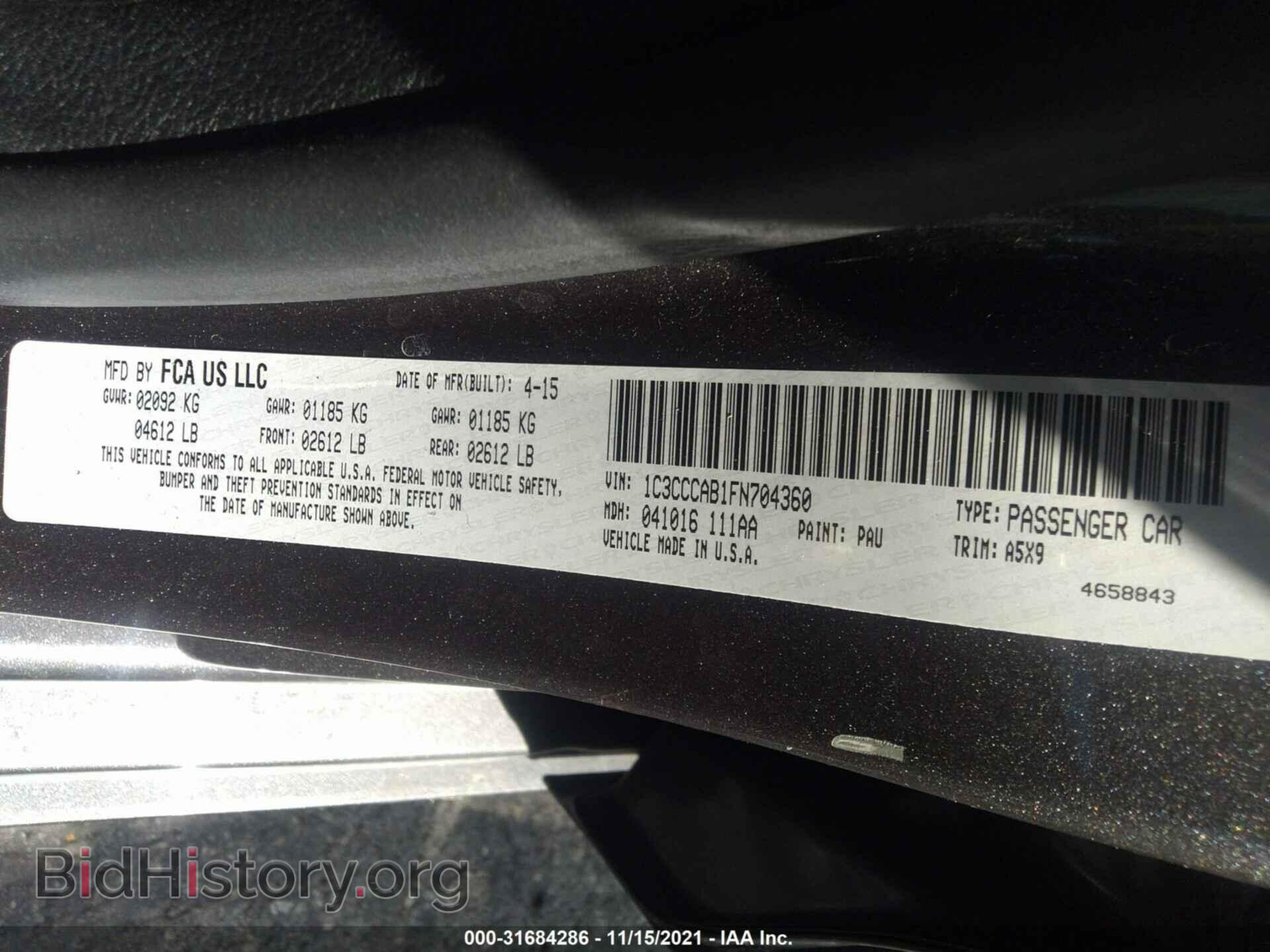 2015 CHRYSLER 200 - VIN: 1C3CCCAB1FN704360 - Фото 9