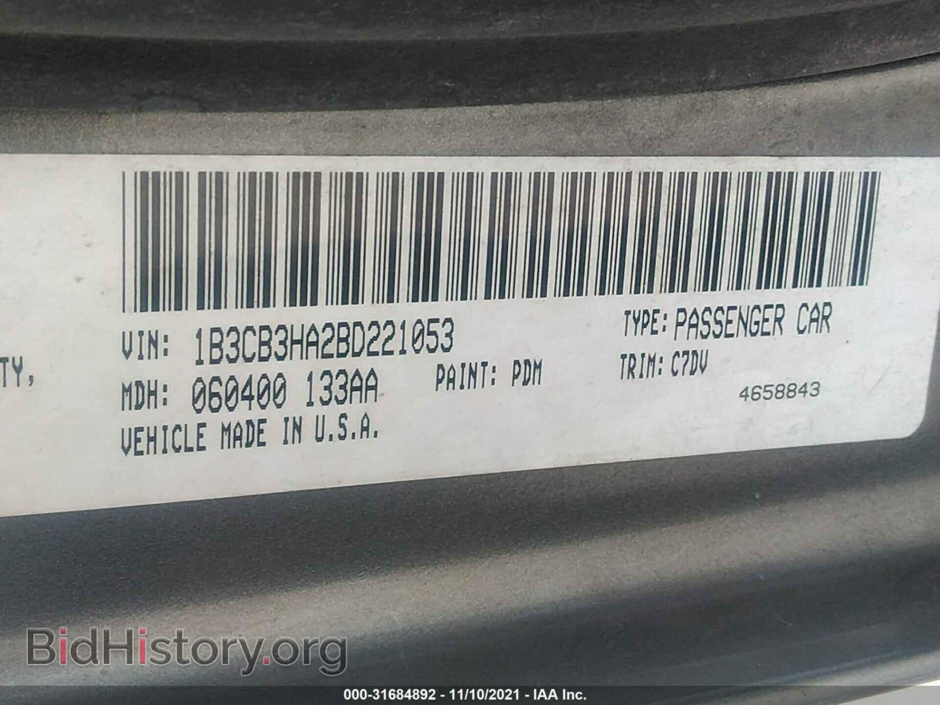 2011 DODGE CALIBER - VIN: 1B3CB3HA2BD221053 - Фото 9