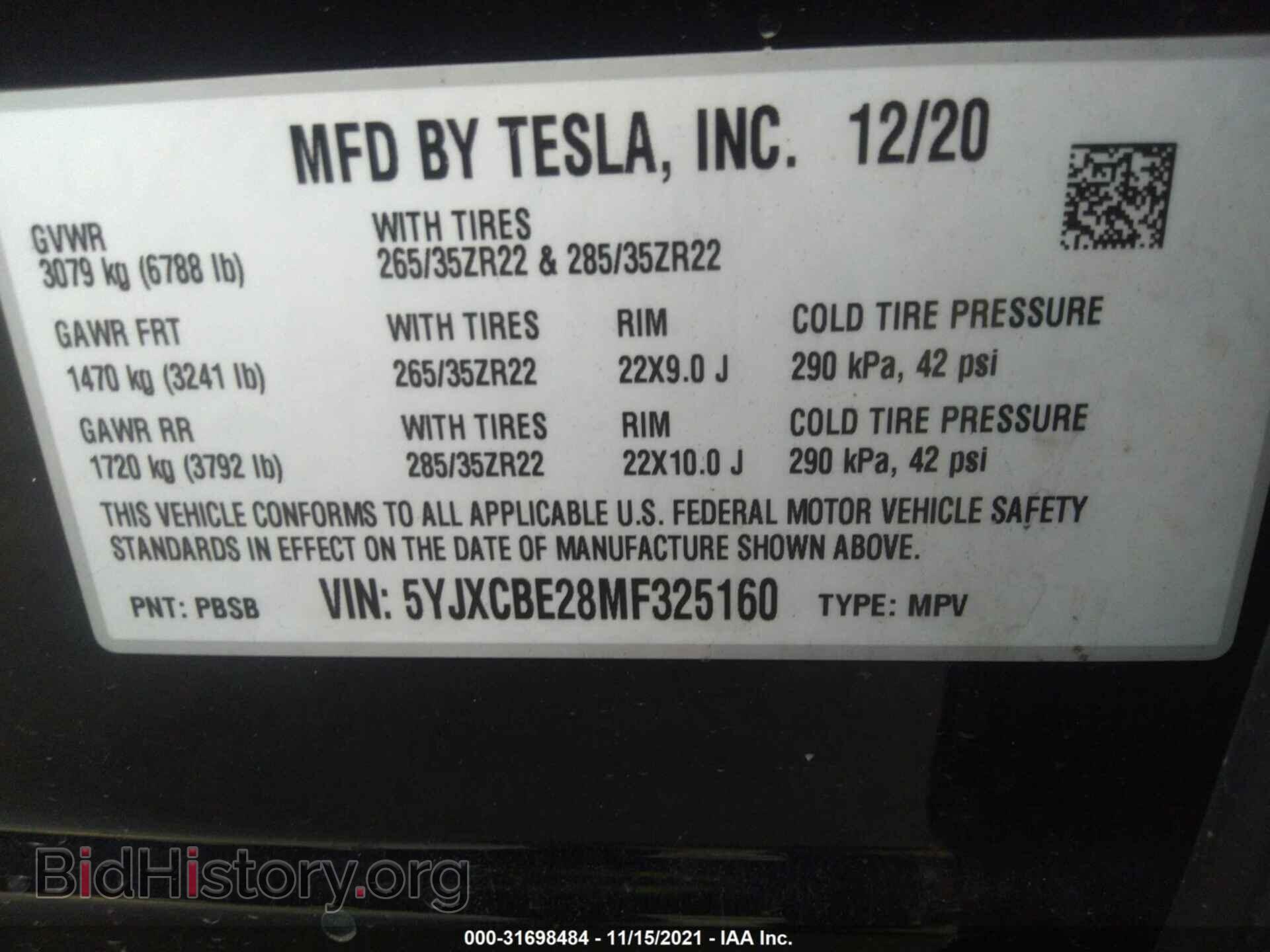 2021 TESLA MODEL X - VIN: 5YJXCBE28MF325160 - Photo 9