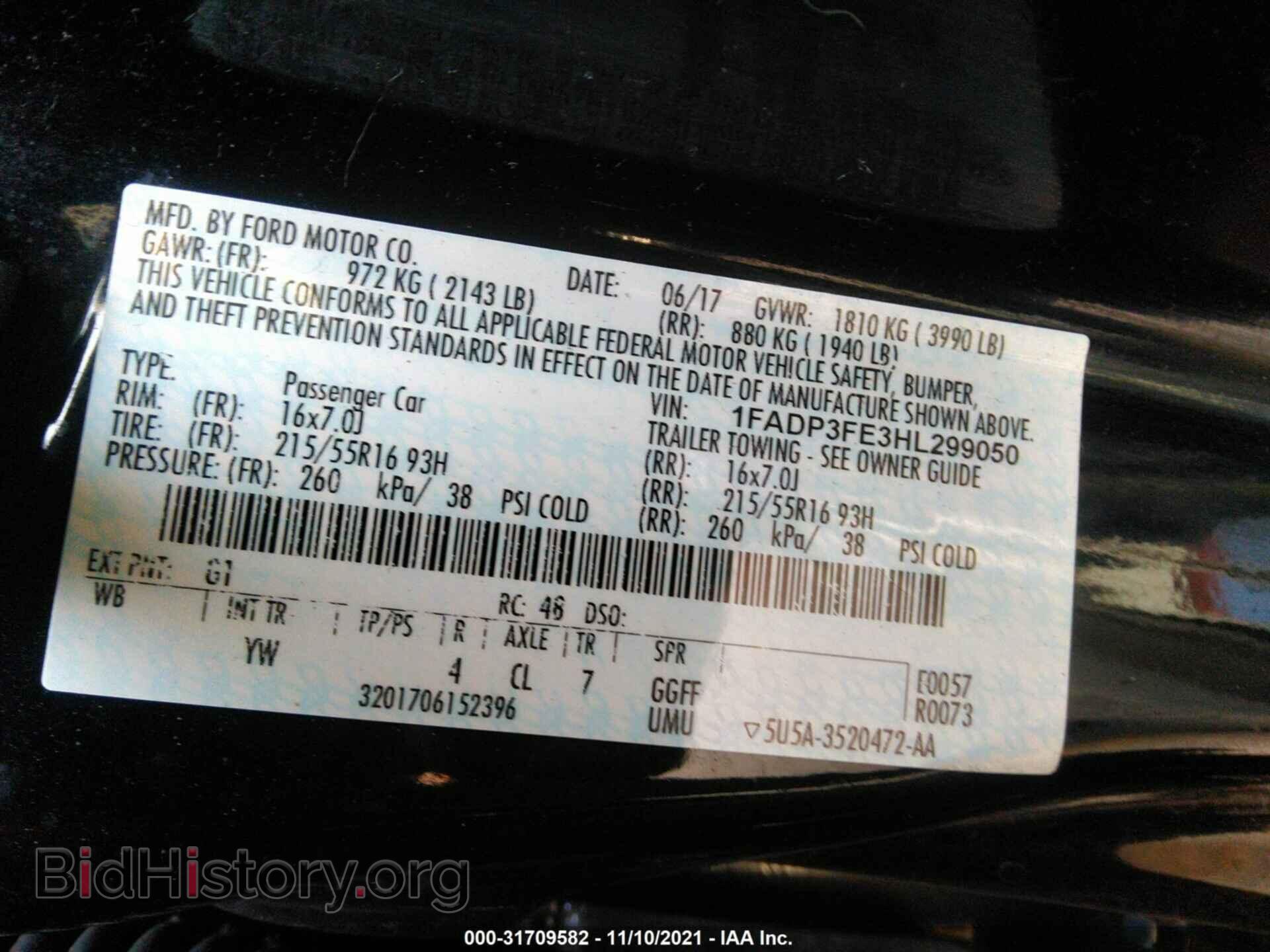 2017 FORD FOCUS - VIN: 1FADP3FE3HL299050 - Фото 9
