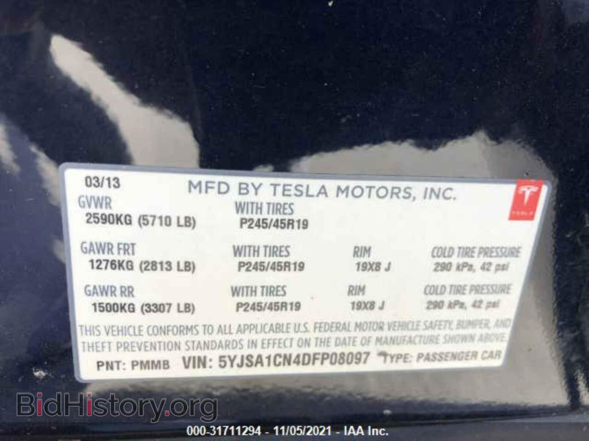 2013 TESLA MODEL S - VIN: 5YJSA1CN4DFP08097 - Photo 9