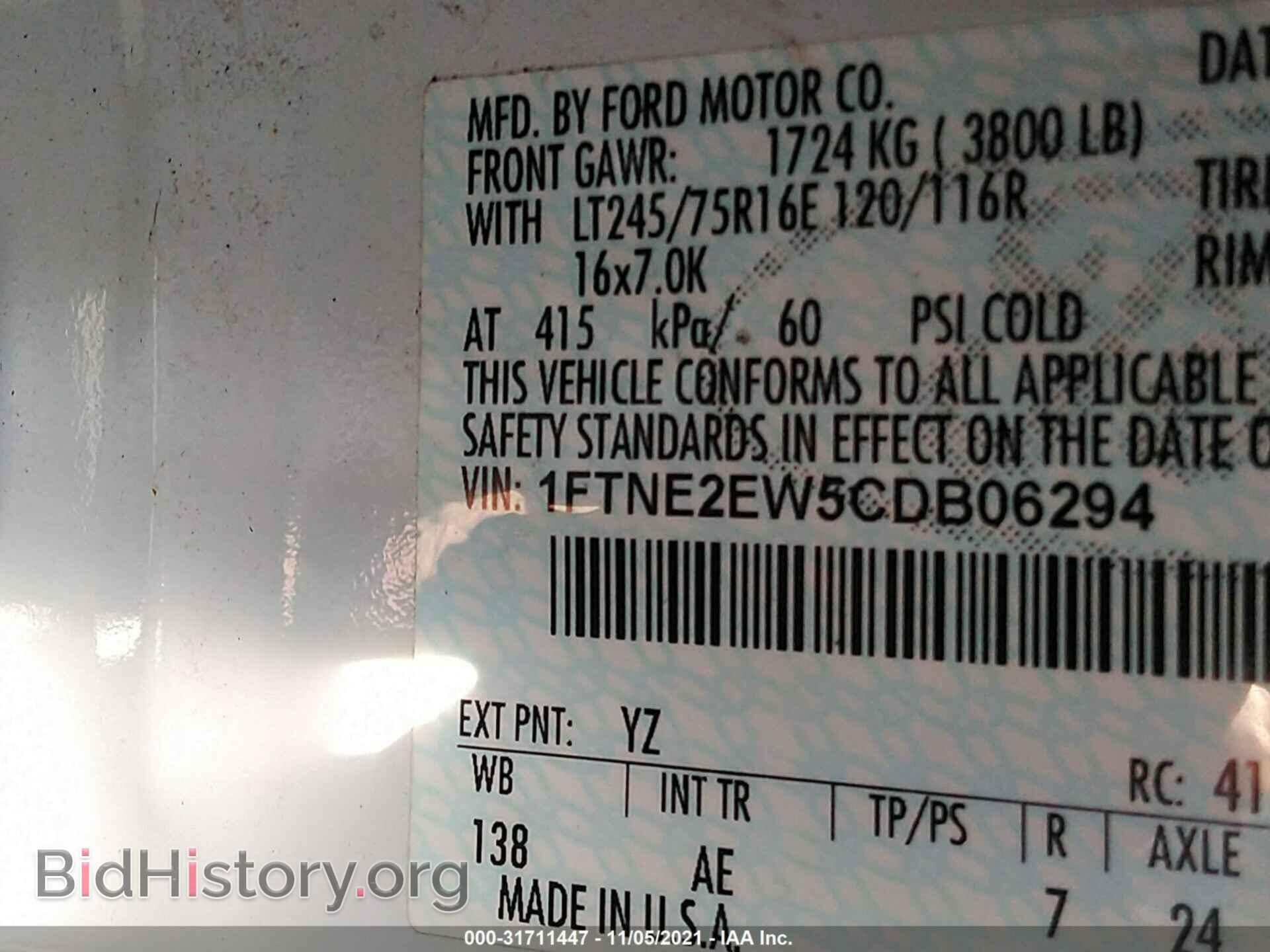 2012 FORD ECONOLINE CARGO VAN - VIN: 1FTNE2EW5CDB06294 - Фото 9
