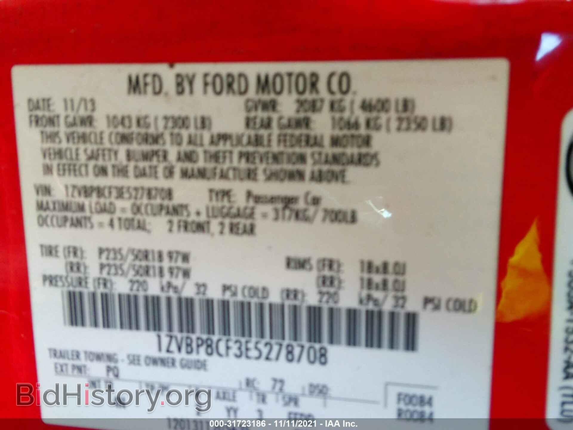 2014 FORD MUSTANG - VIN: 1ZVBP8CF3E5278708 - Фото 9