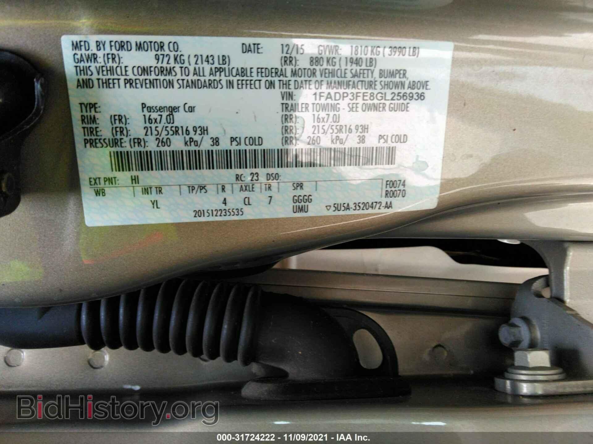 2016 FORD FOCUS - VIN: 1FADP3FE8GL256936 - Фото 9
