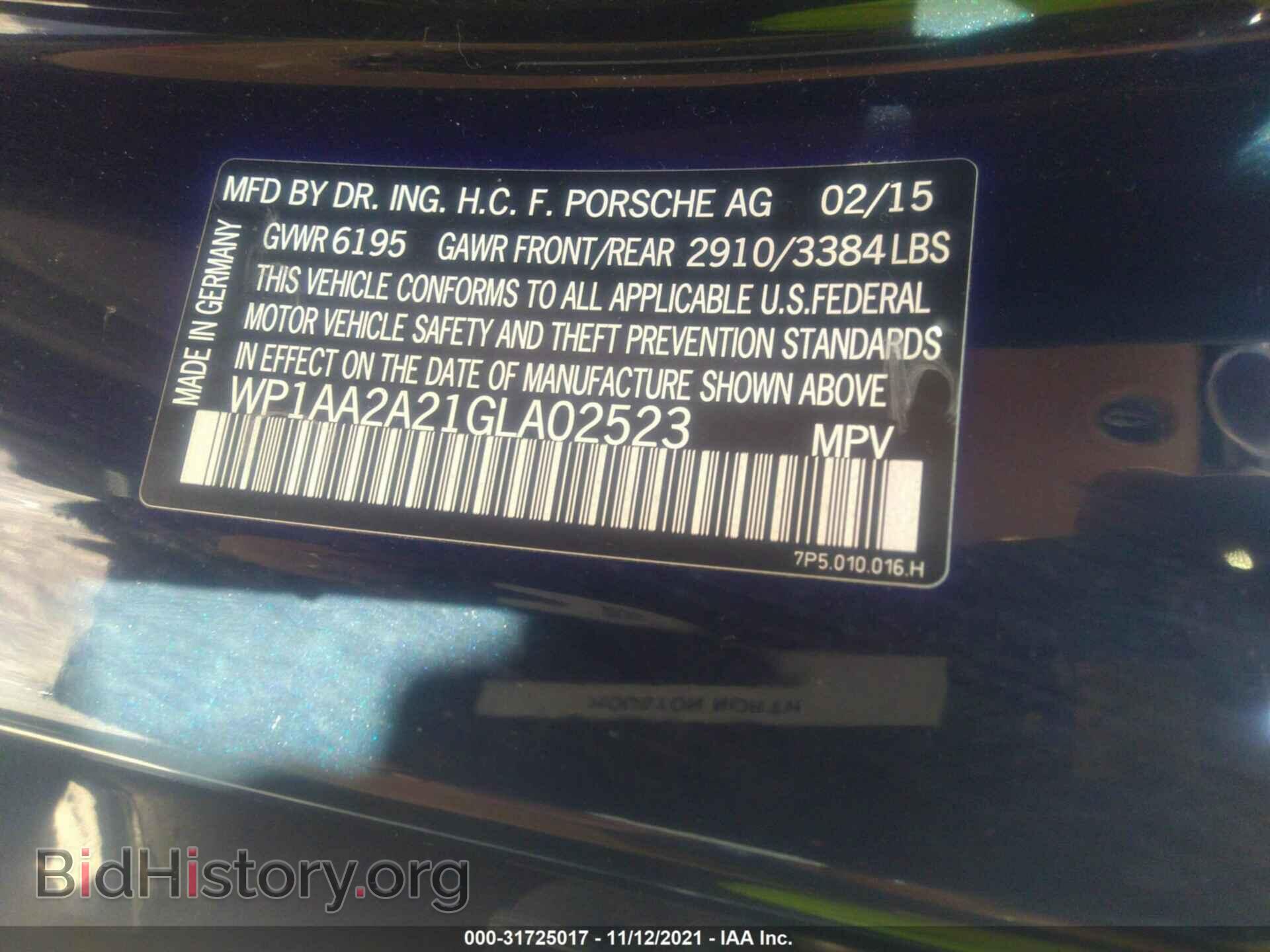 2016 PORSCHE CAYENNE - VIN: WP1AA2A21GLA02523 - Фото 9